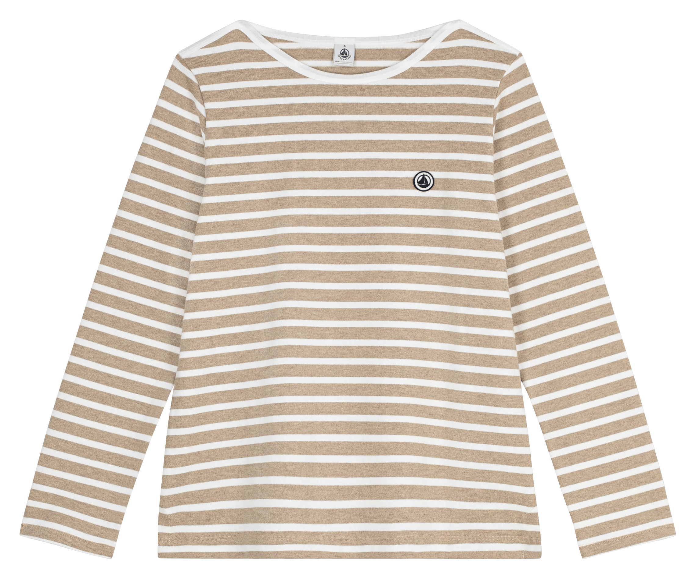 Tee-shirt droit col rond à rayures PETIT BATEAU Multicolore