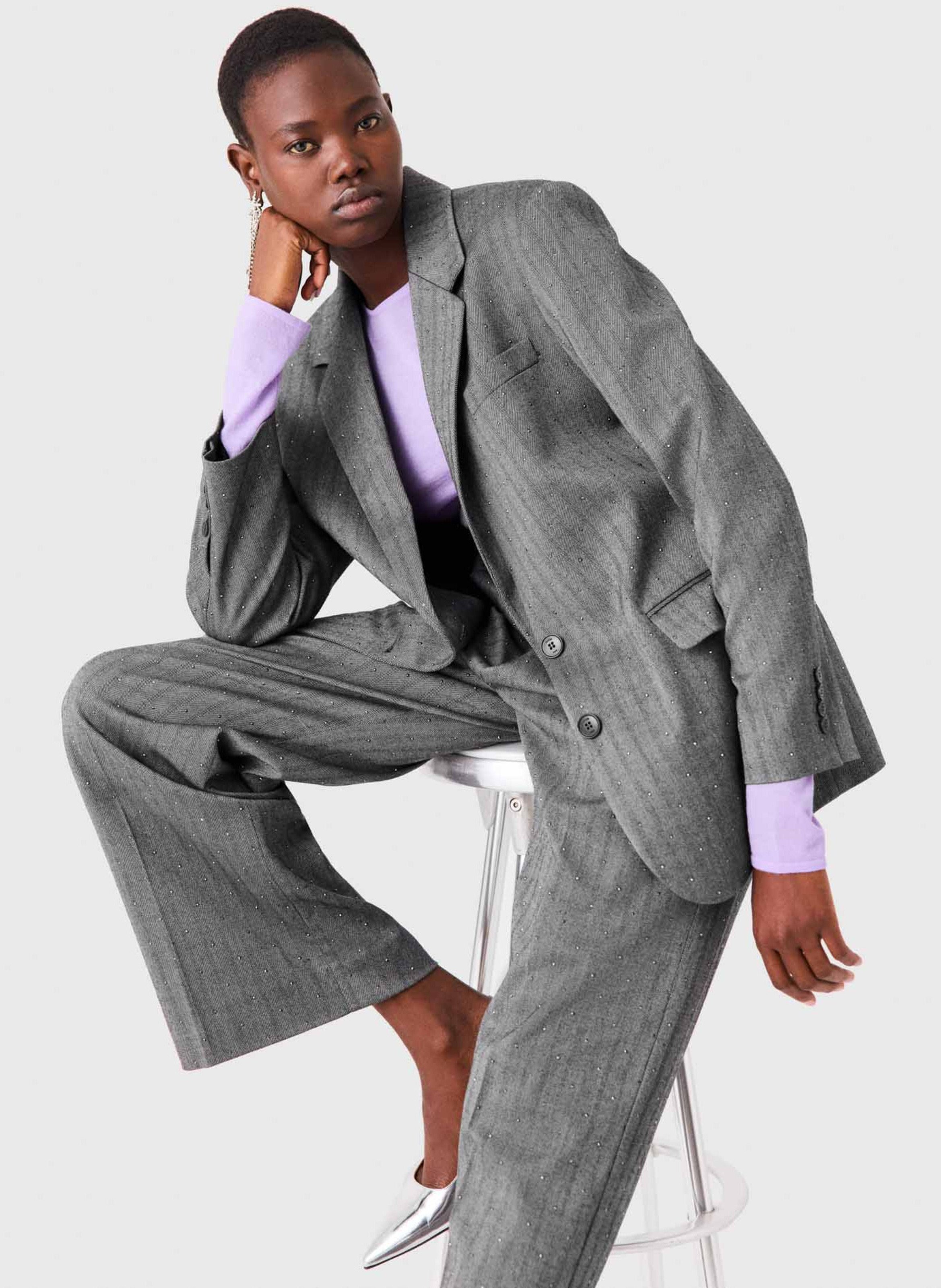 Veste de tailleur ajustée  MAJE Gris