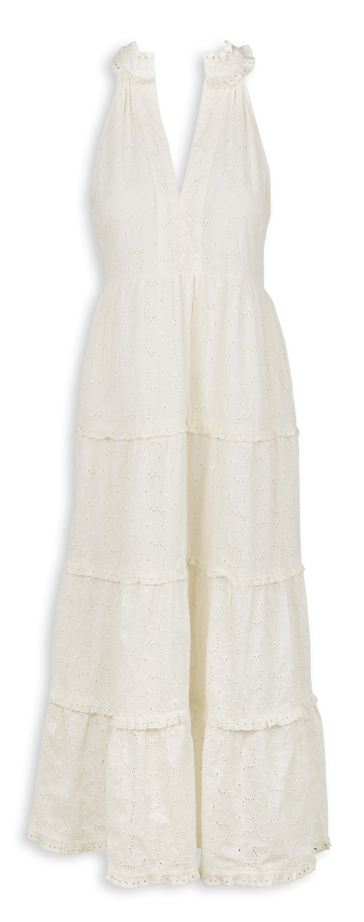 Ronde hals blouse in broderie anglaise MAISON HOTEL Wit