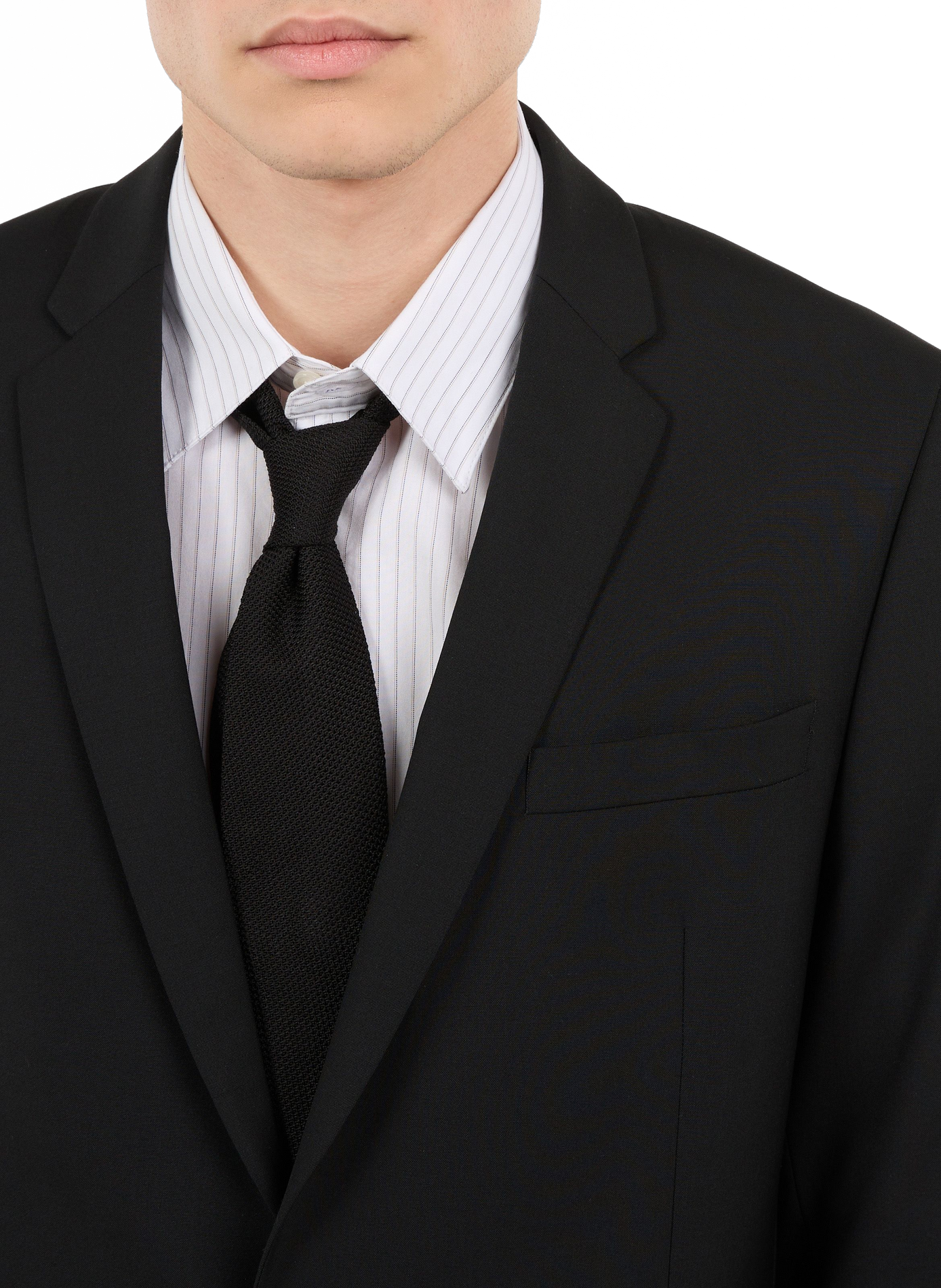 Silk grenadine gren tie | Black SAISON 1865 Men