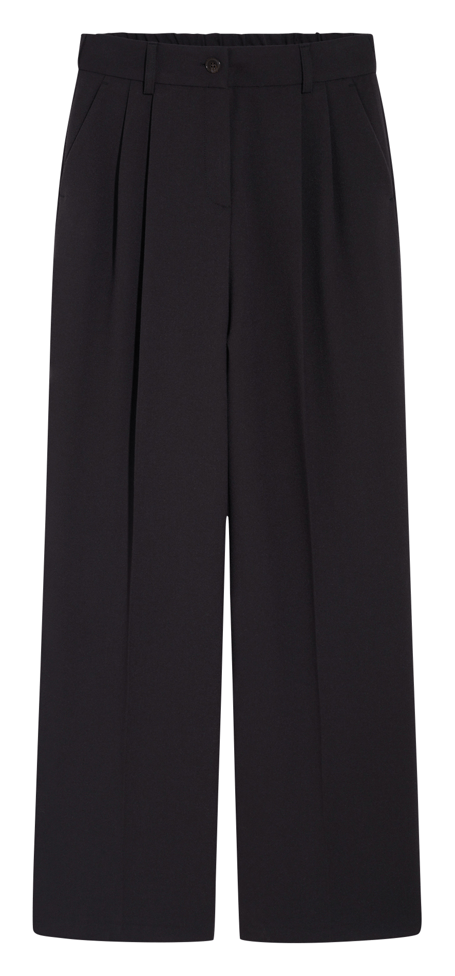 Pantalon large taille haute PABLO Marron