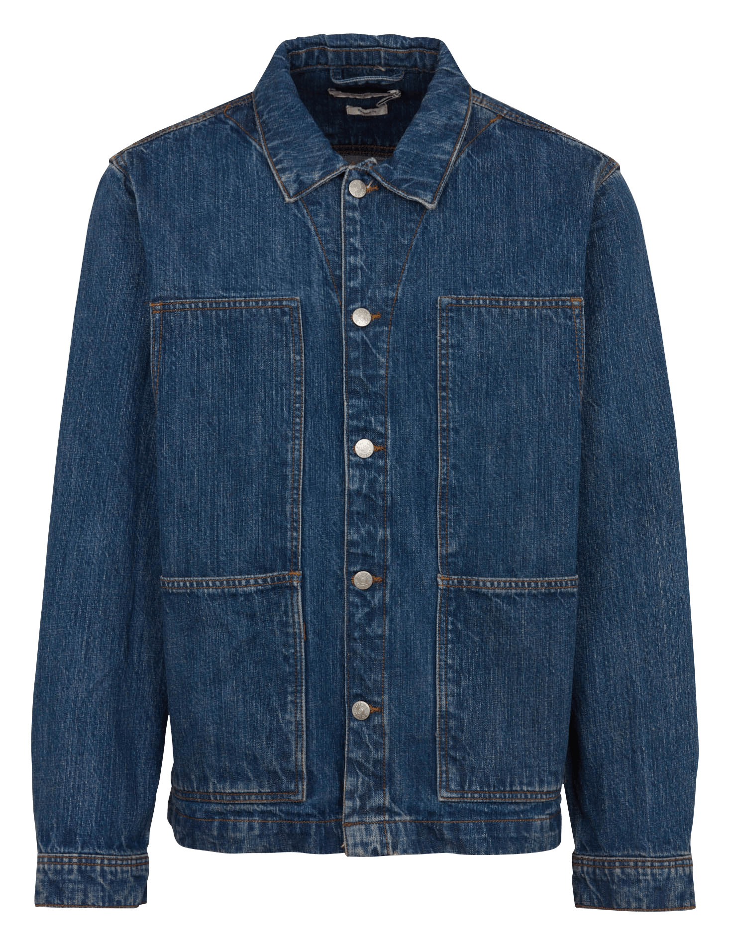 Jeansjacke aus Baumwolle, gerade geschnitten SOLID Blau
