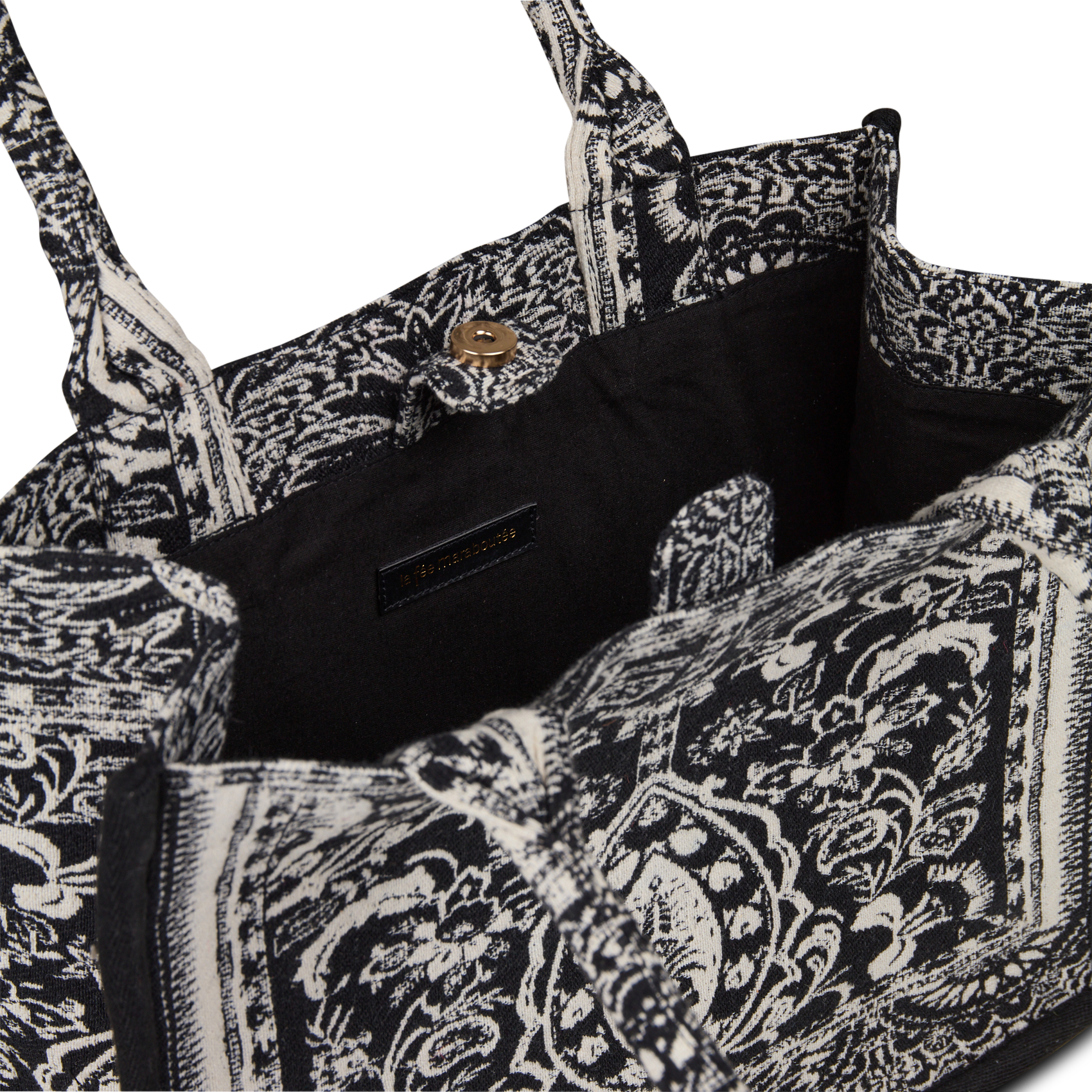 Cabas en jacquard LA FEE MARABOUTEE Noir