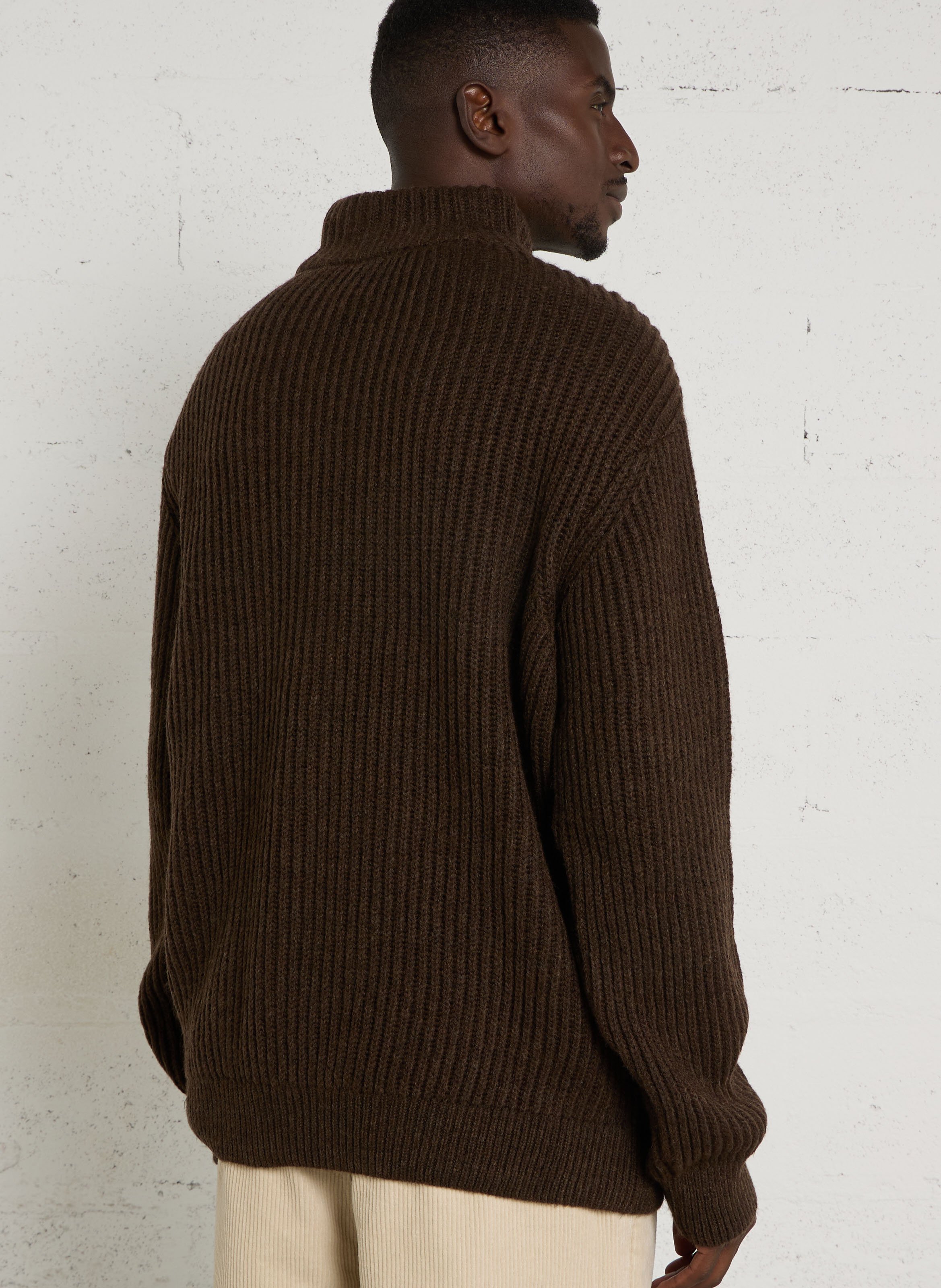 Pull oversize col montant SOLID Kaki
