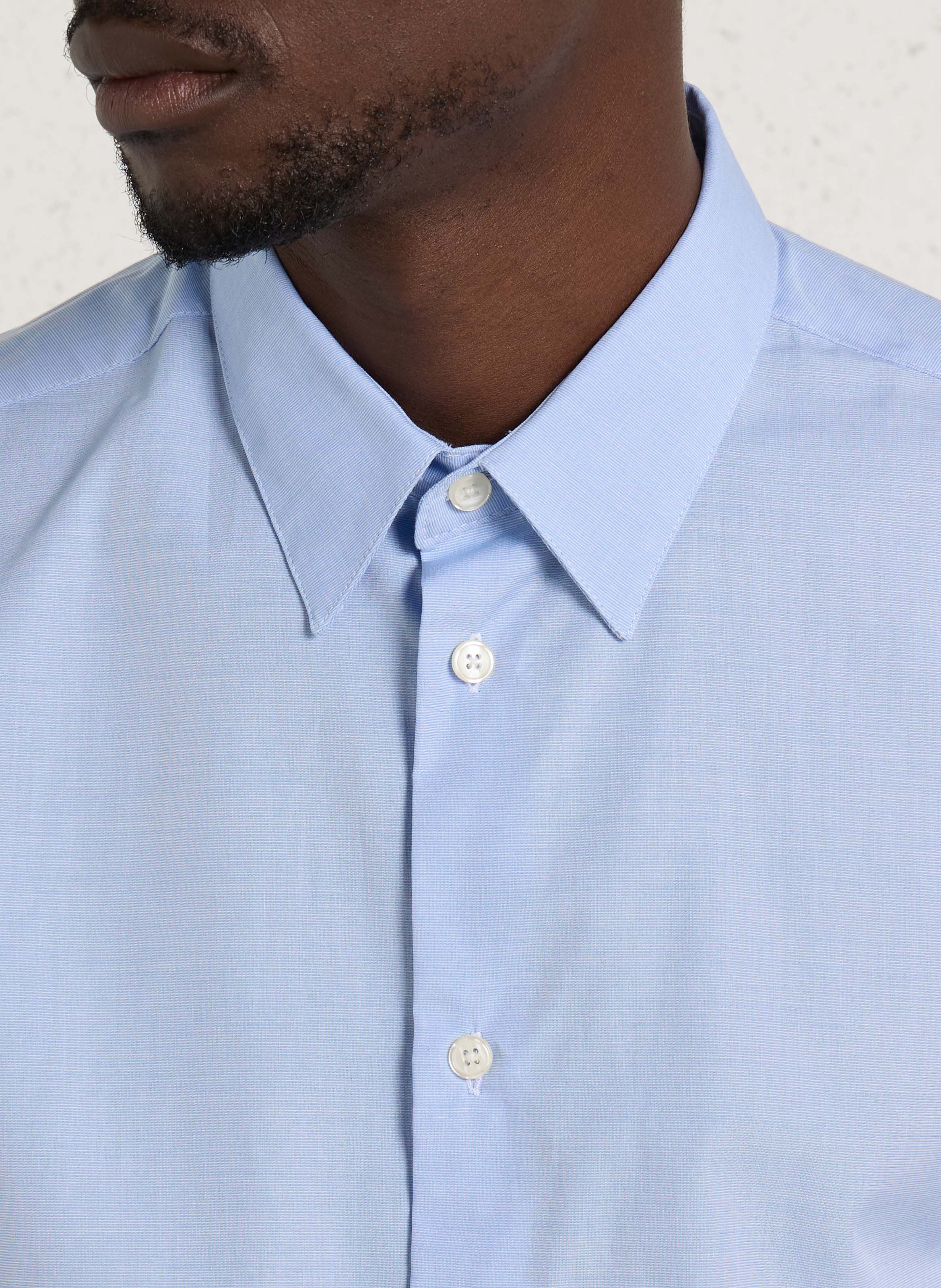 Slimfit-Hemd aus Baumwolle AU PRINTEMPS PARIS Blau