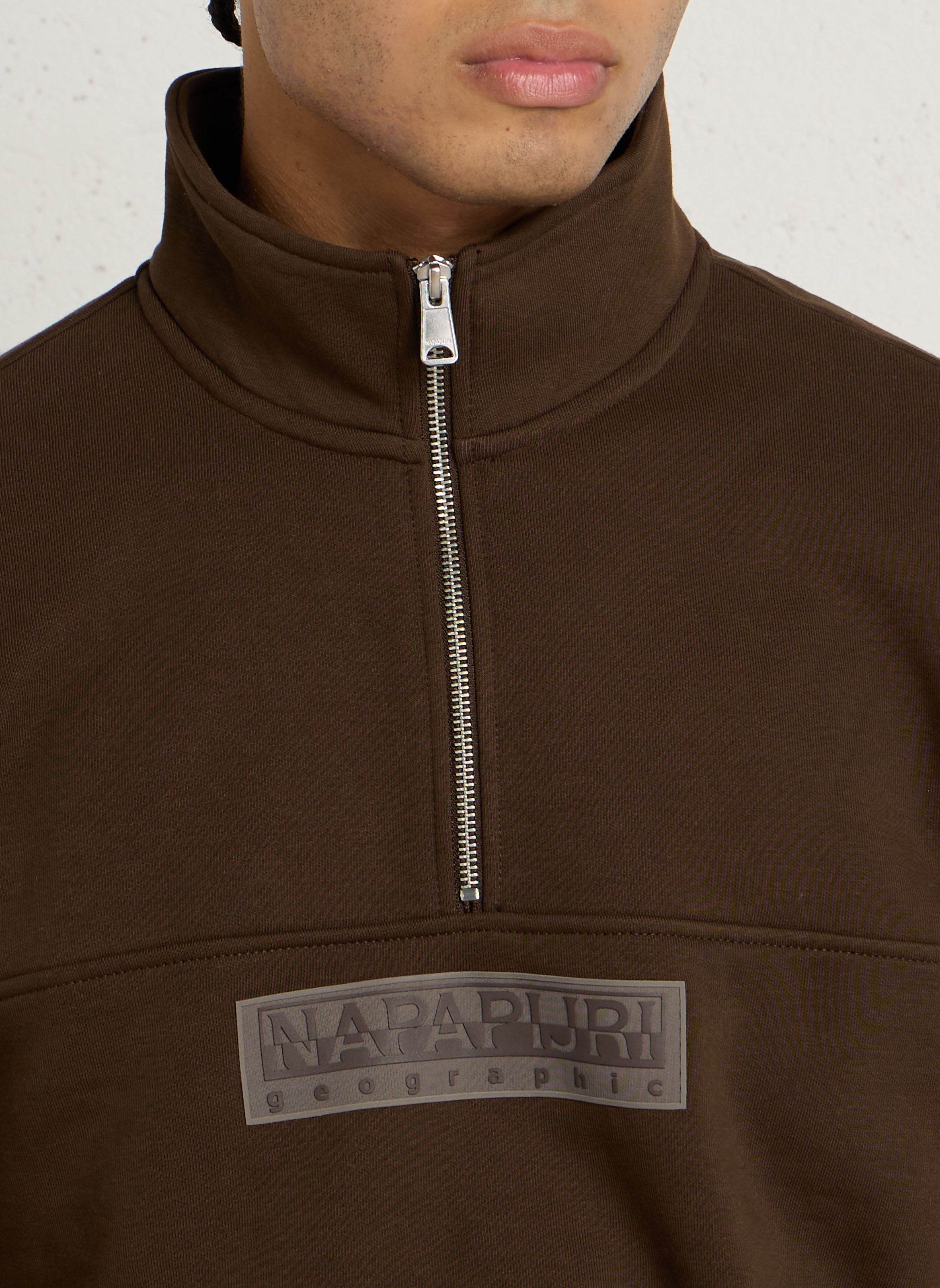 Straight cotton-blend sweater NAPAPIJRI Brown