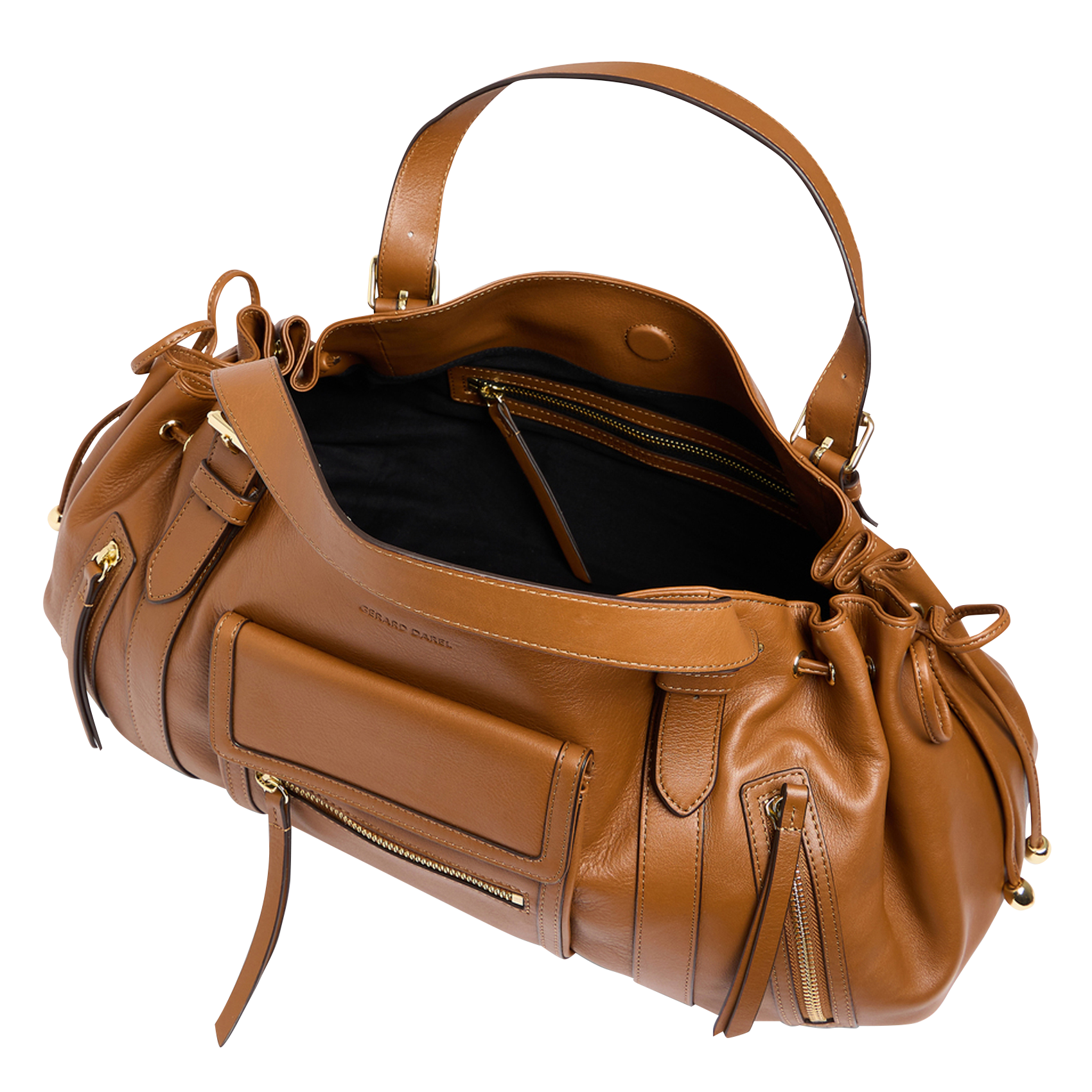 Sac porté main en cuir grainé GERARD DAREL Marron