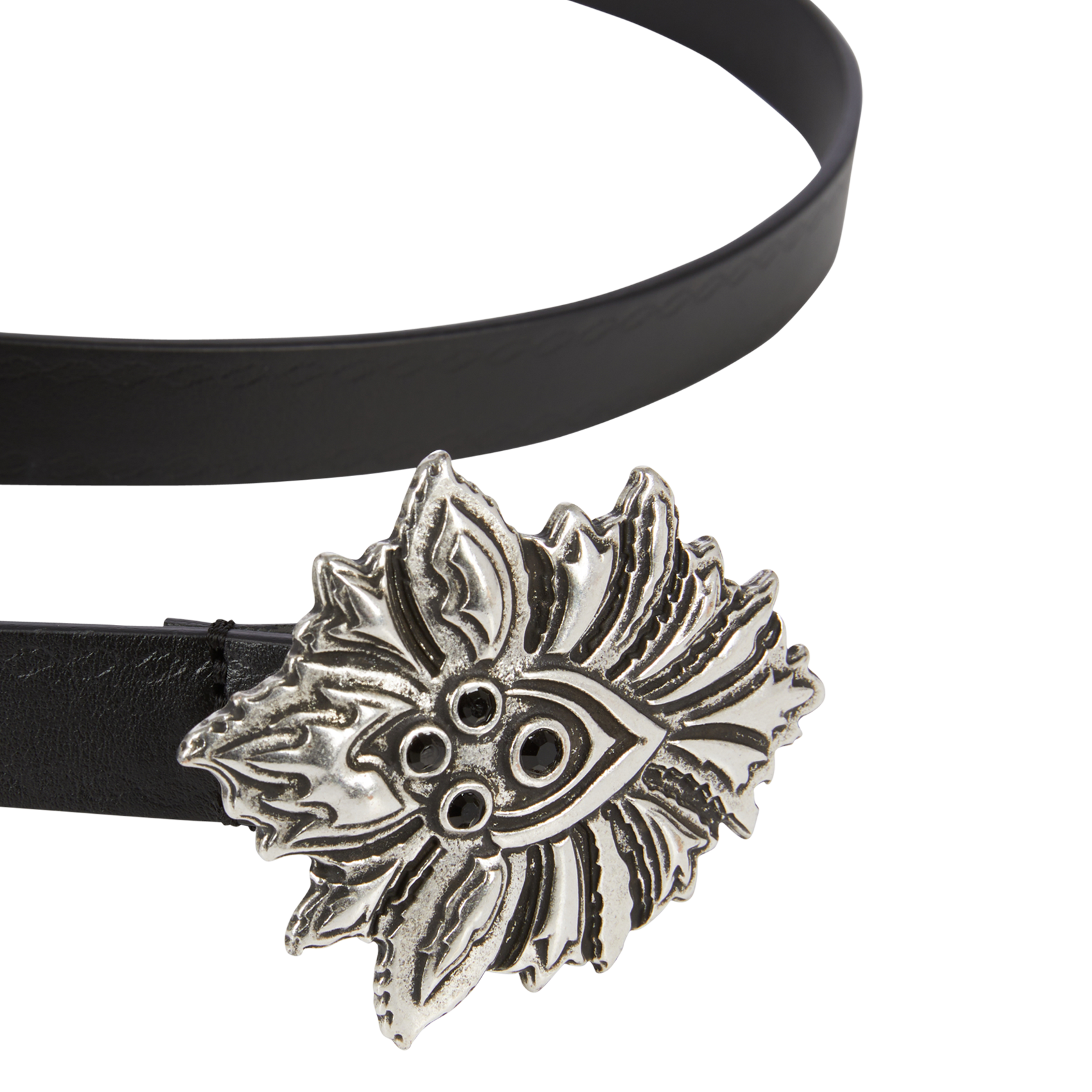 Leather belt with flower buckle THE KOOPLES Black