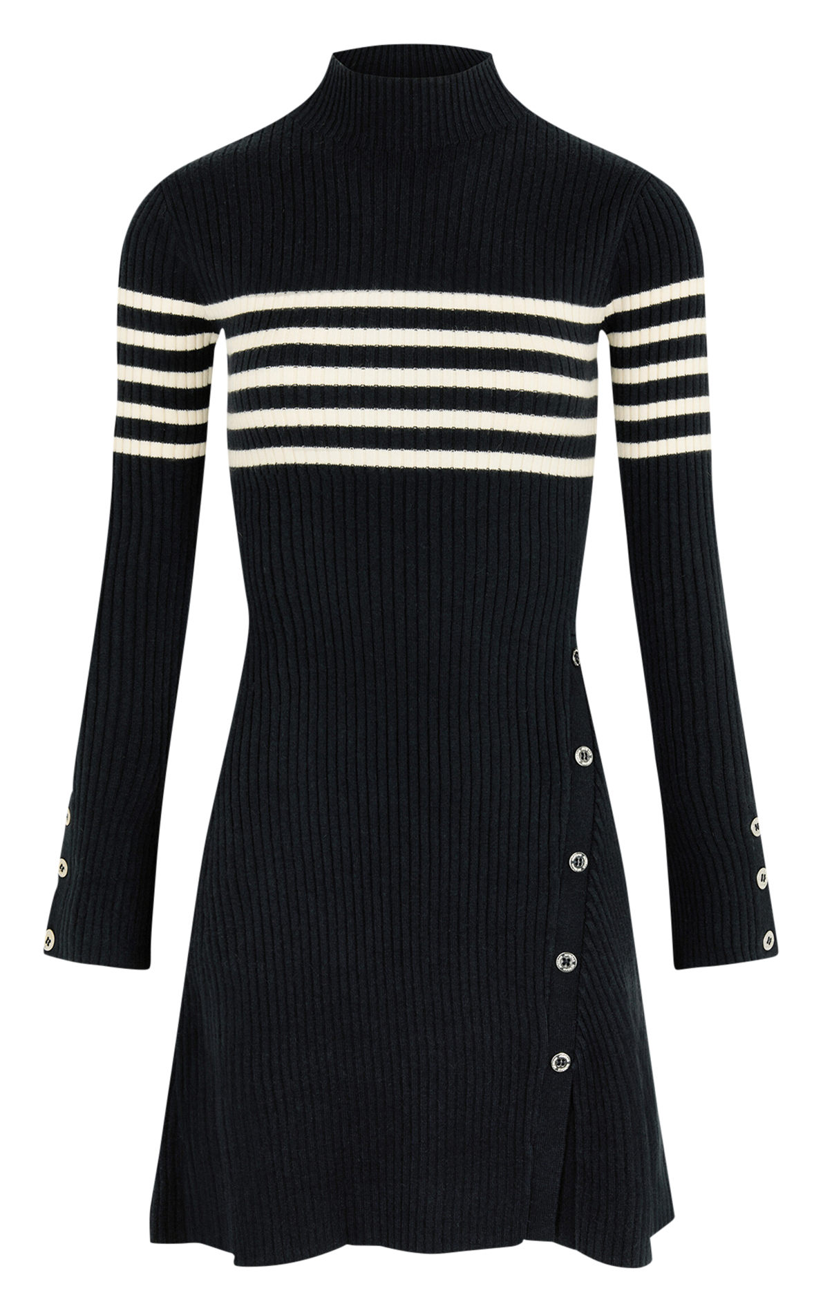 Korte jurk met opstaande kraag MORGAN Blauw