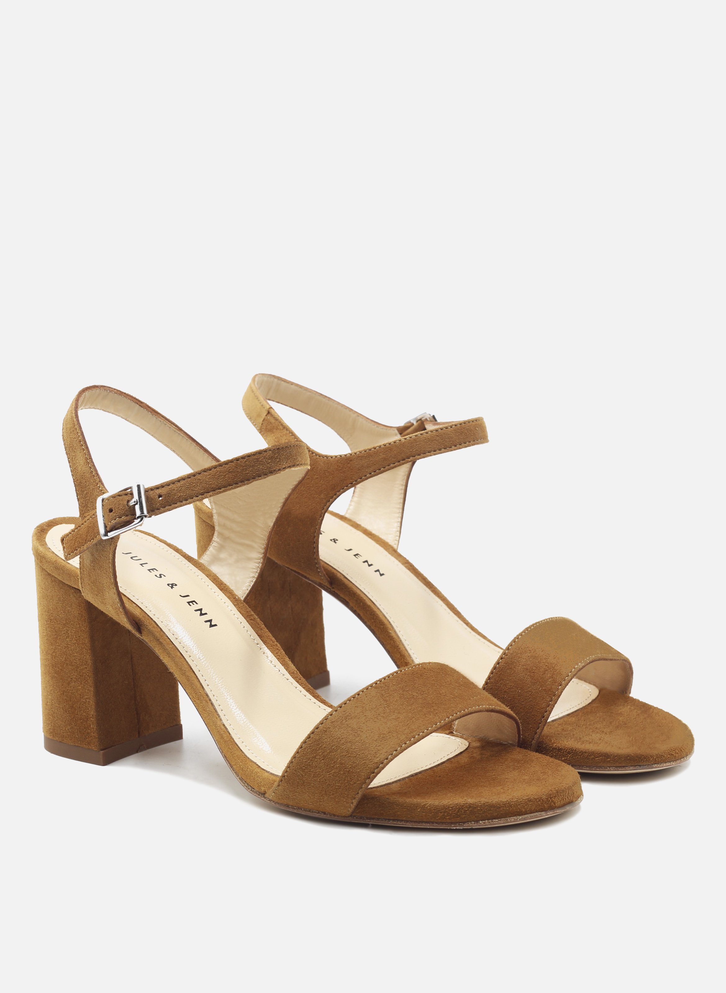 Heeled suede sandals JULES & JENN Brown