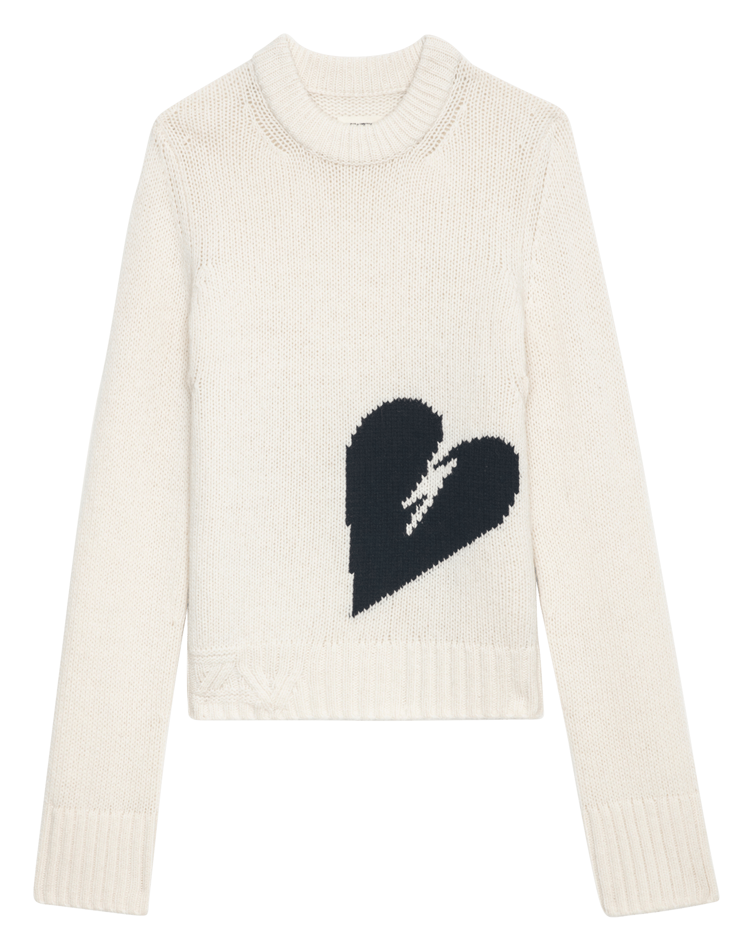 Pull droit en laine jacquard ZADIG&VOLTAIRE Blanc