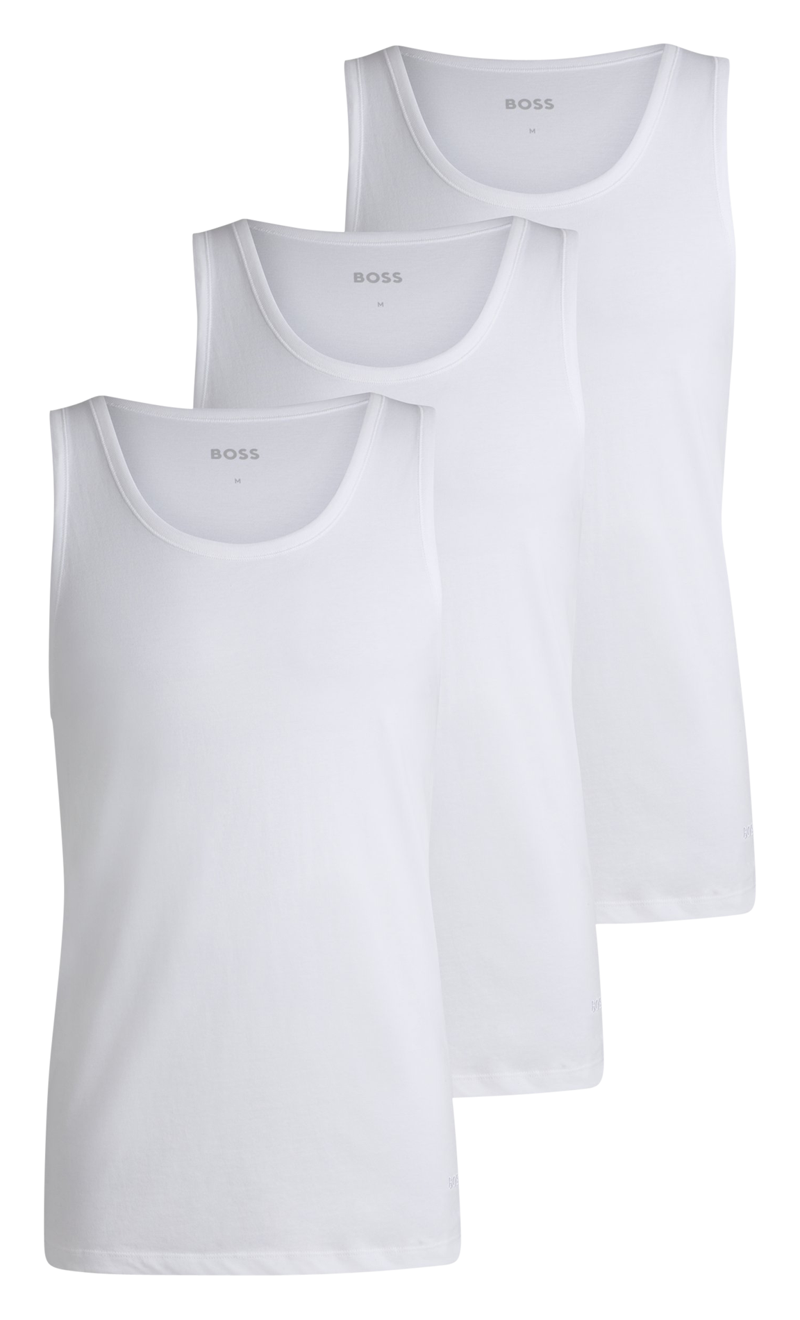 Basic cotton sleeveless top BOSS White