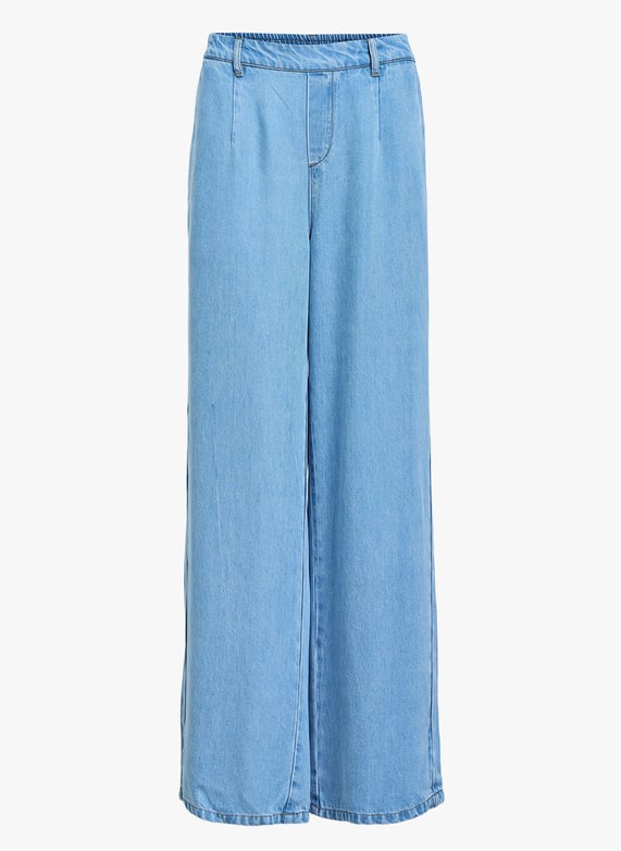 Jeans Da Tuta Donna Elasticizzati - Pantaloni Larghi A Vita Alta In Denim Comodo - Foto 3