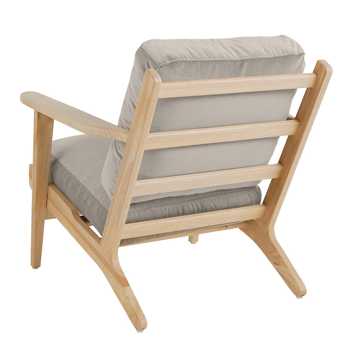 Fauteuil en velours BLANC D'IVOIRE Gris