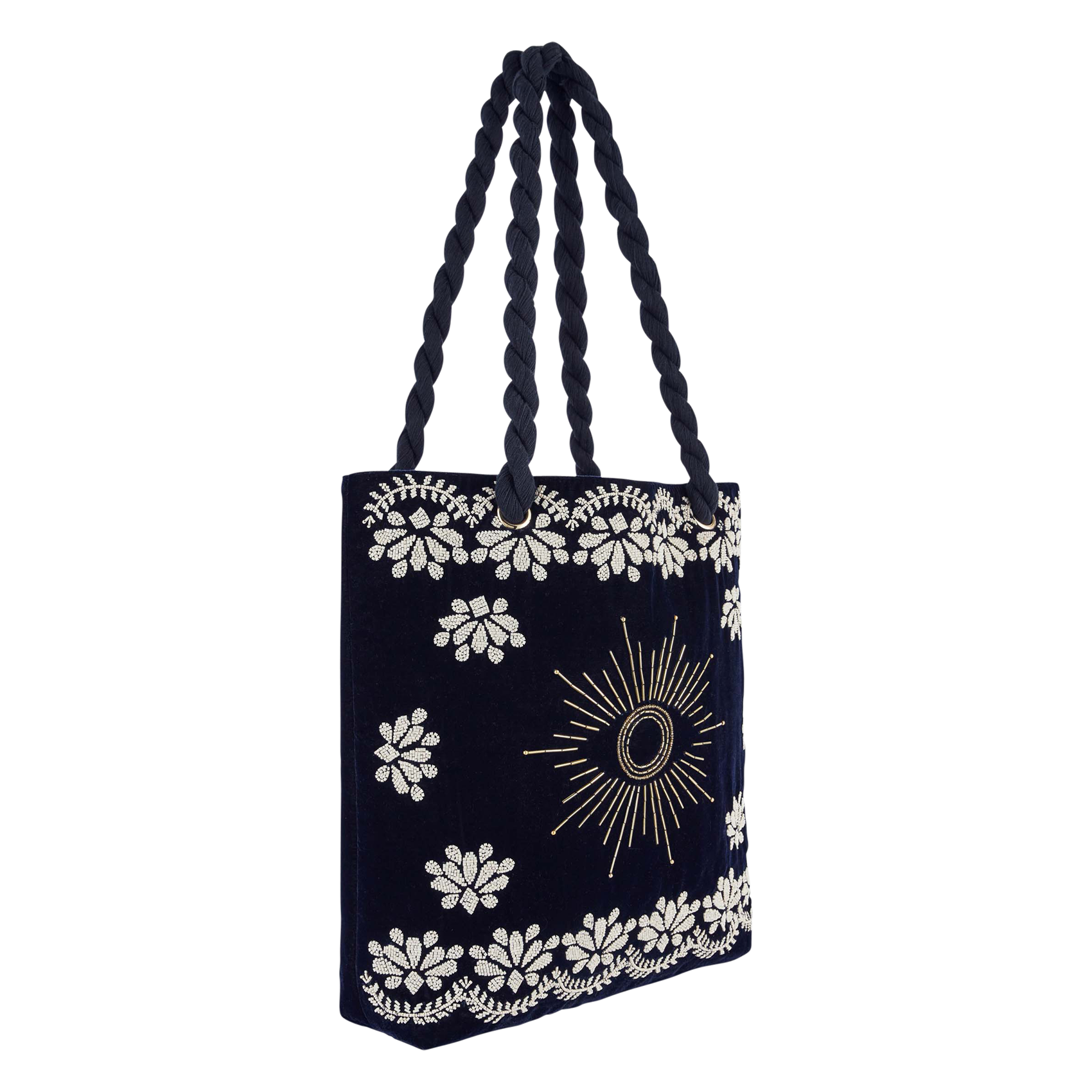 Embroidered tote bag WILD Blue