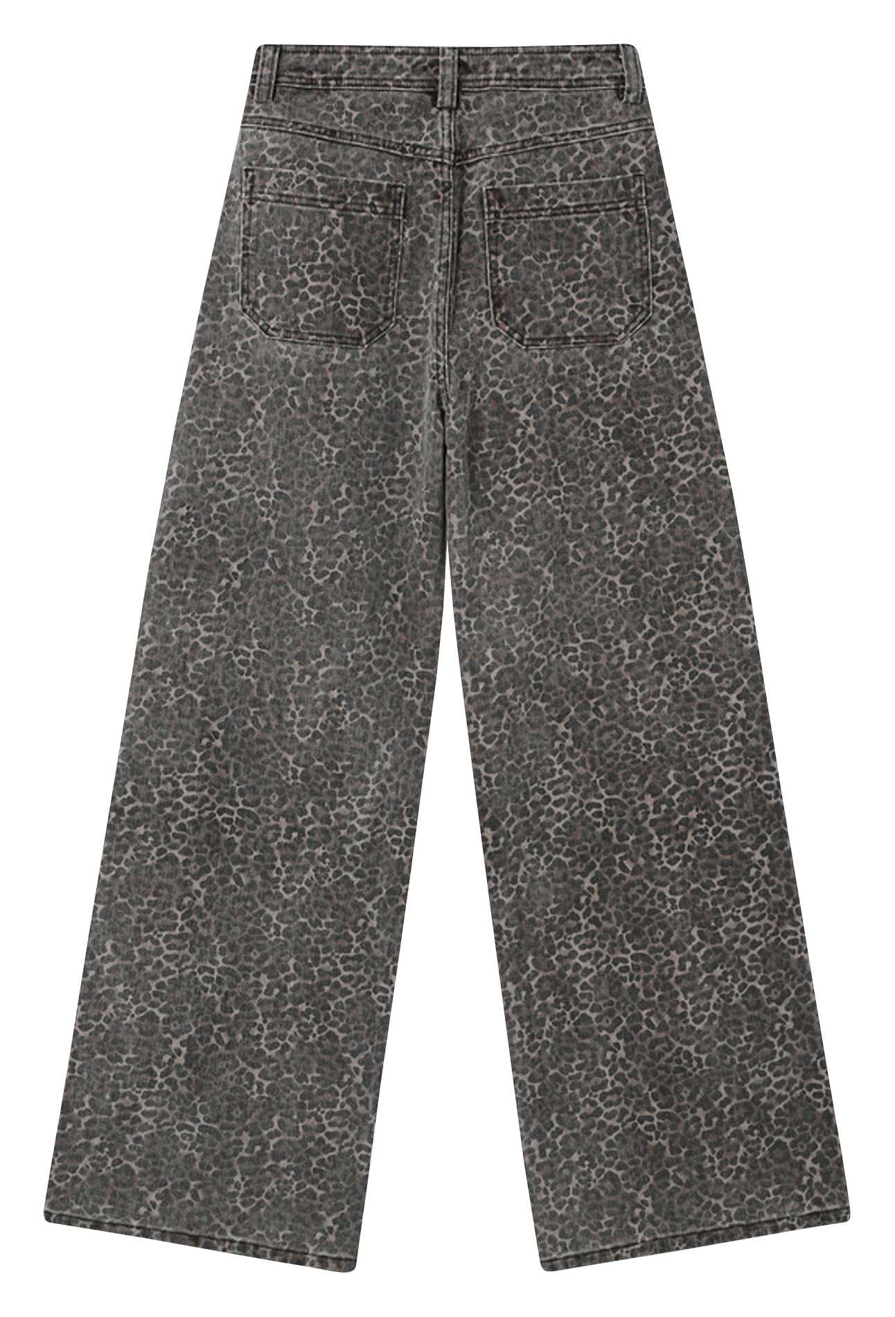 Leopard wide-leg cotton jeans GRACE ET MILA Brown