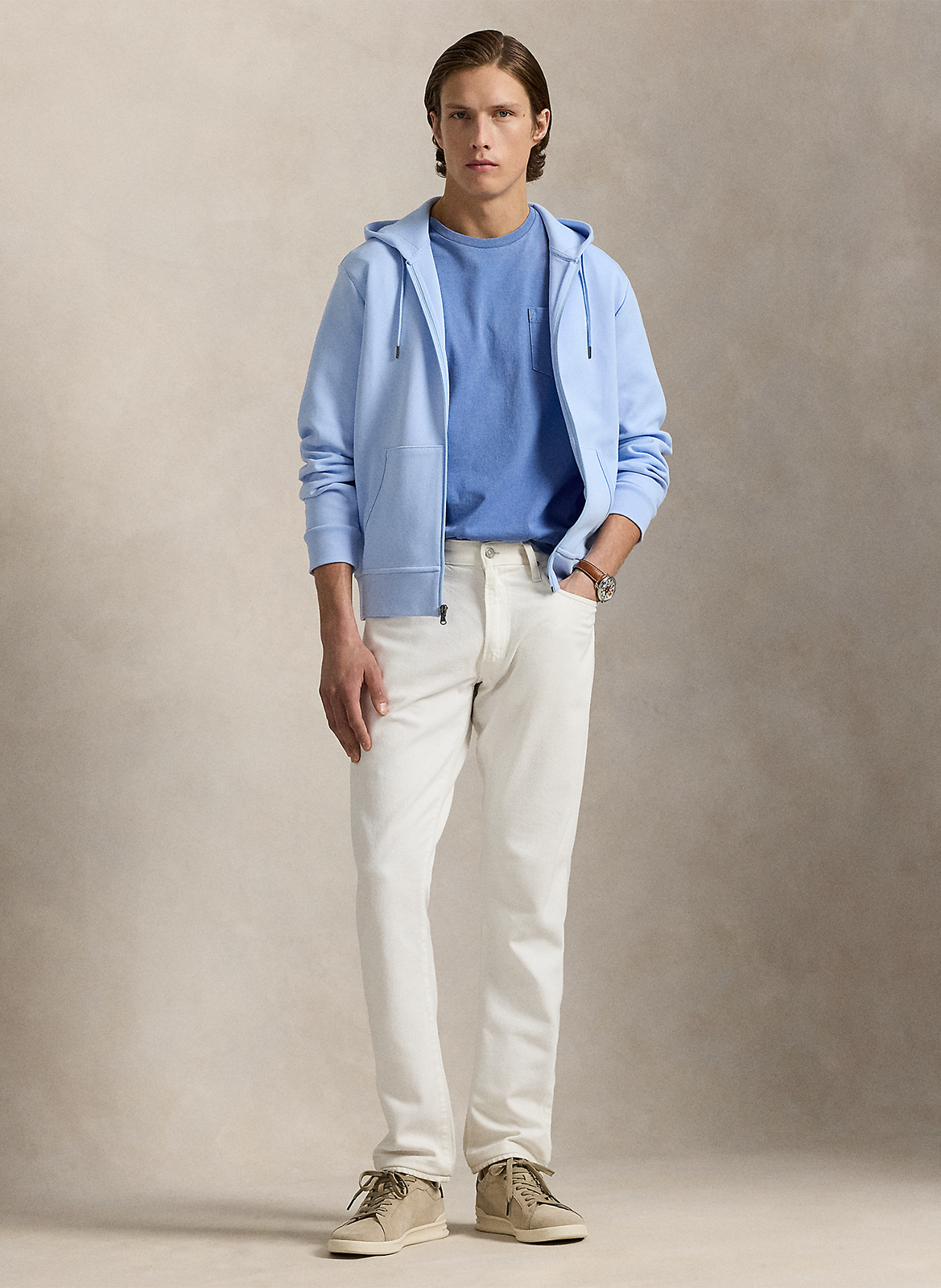 Zip-up soft cotton hoodie POLO RALPH LAUREN Blue