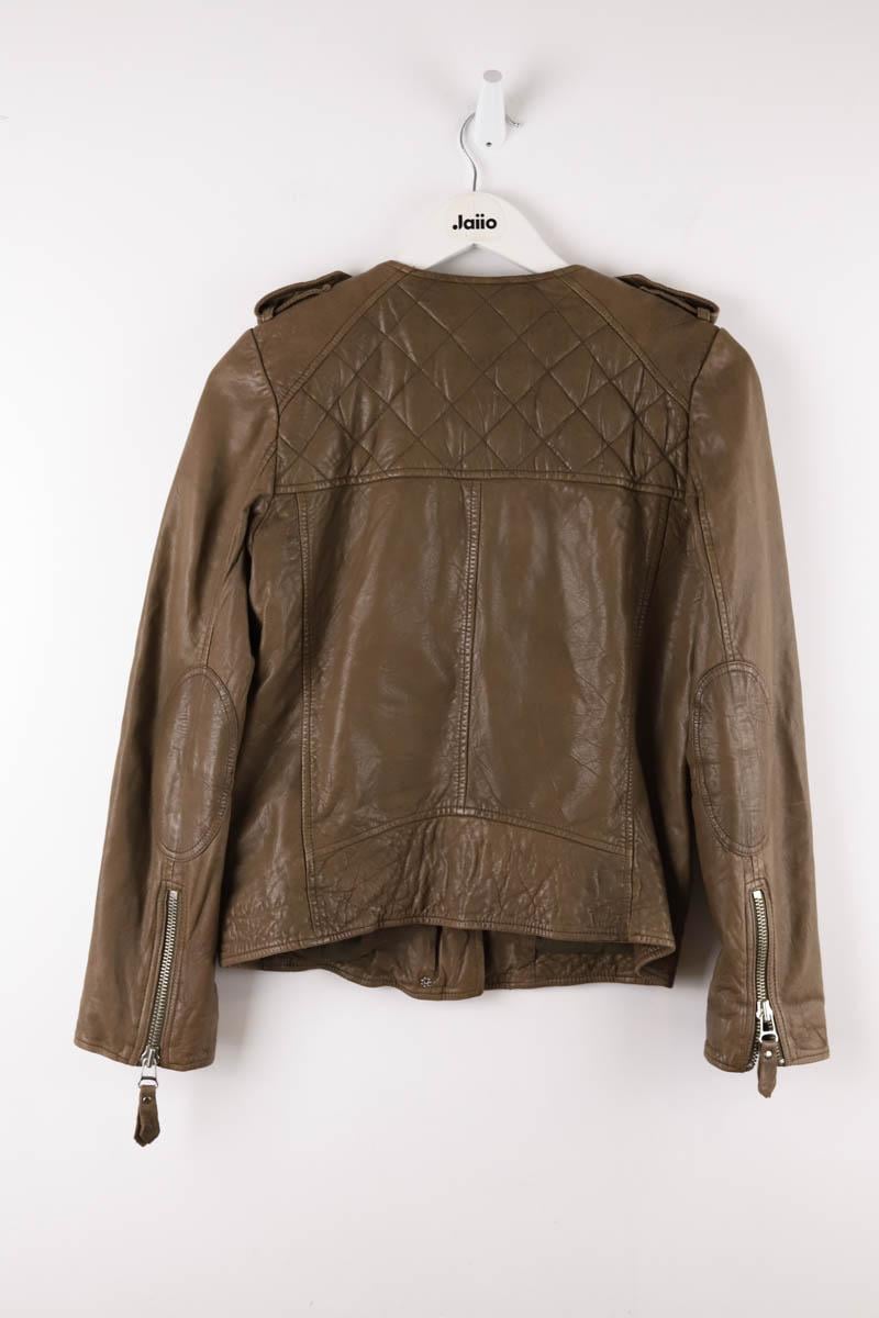 Leather jacket ISABEL MARANT ÉTOILE - SECONDE MAIN Khaki