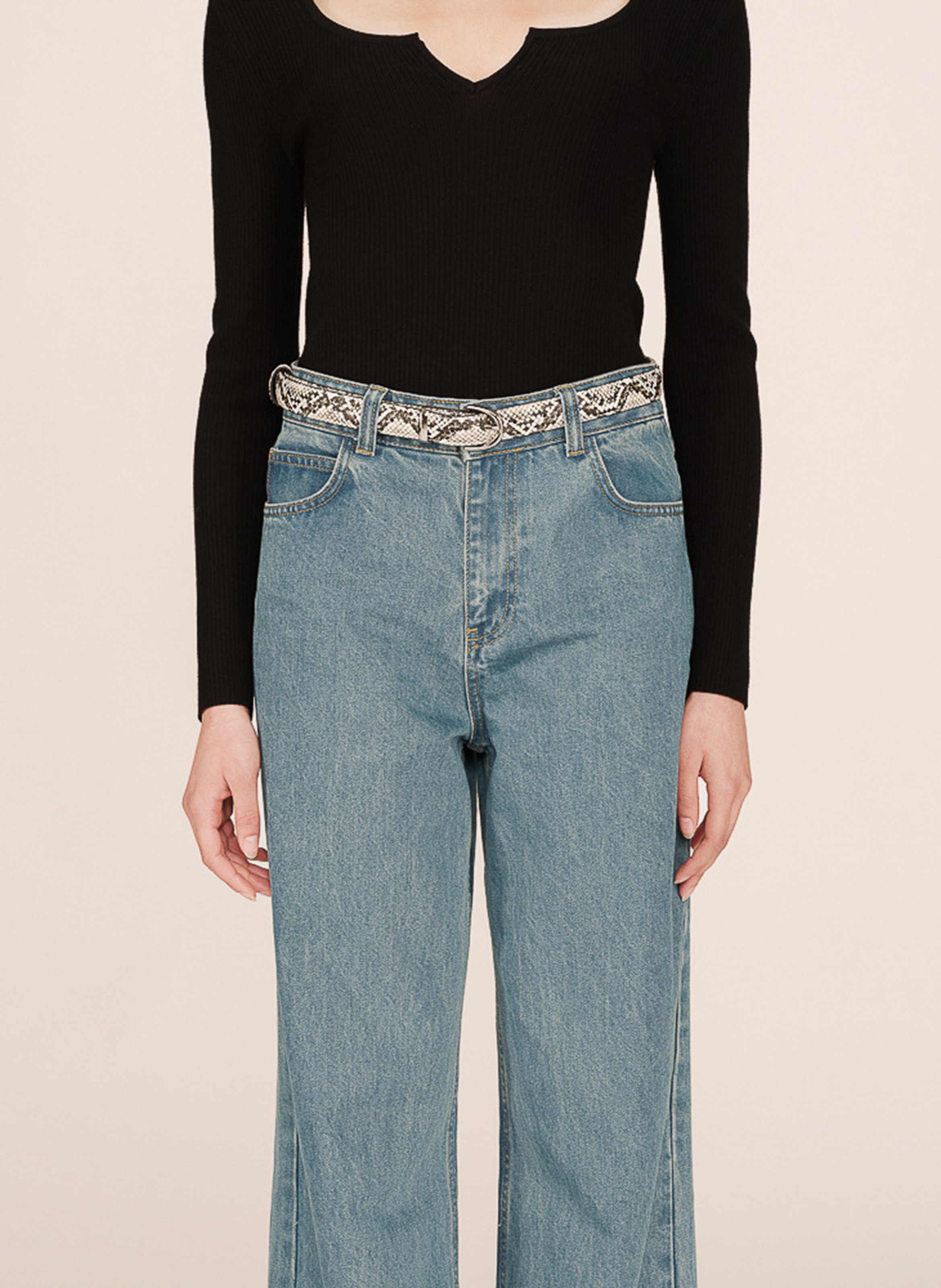 Python pattern buckle belt GRACE ET MILA Grey