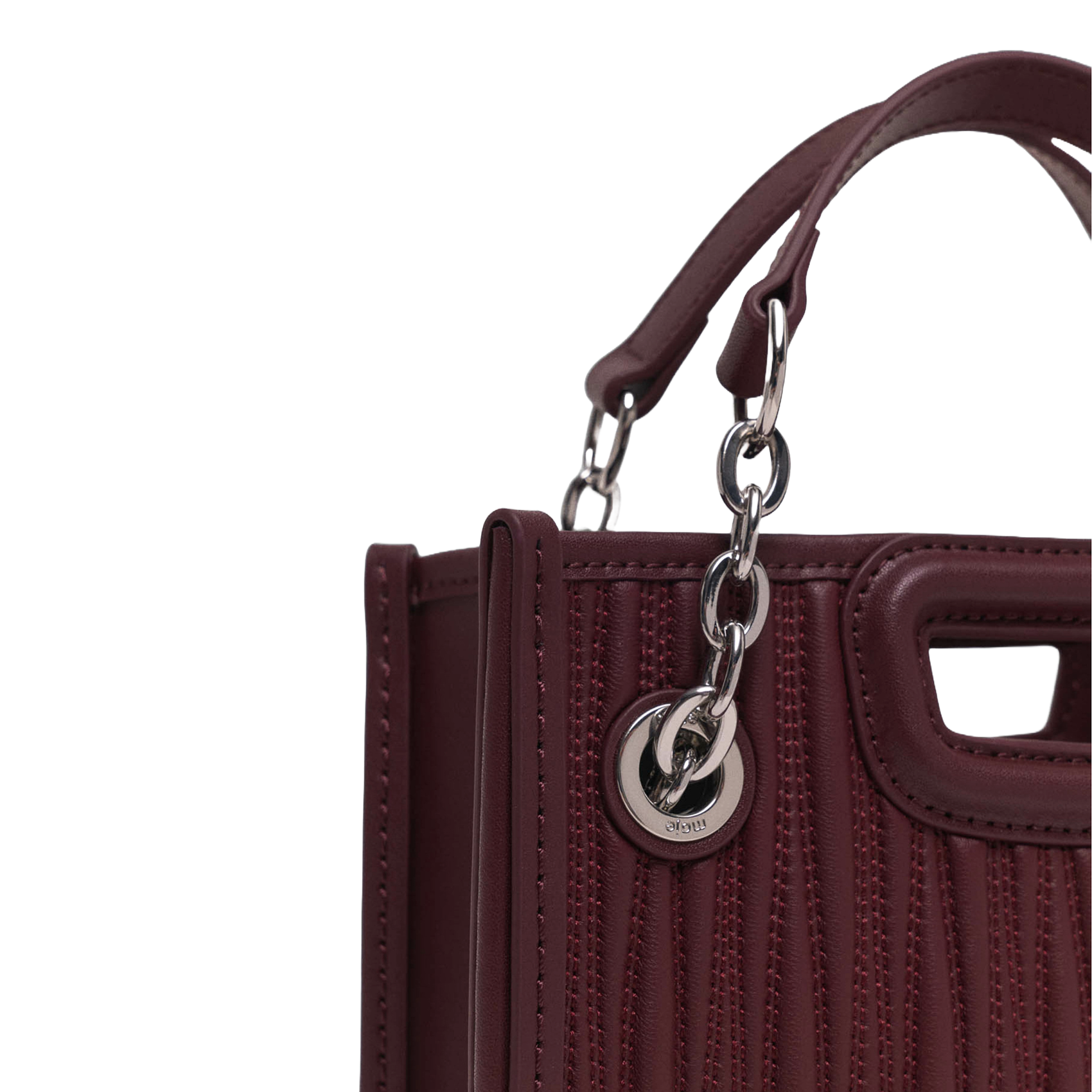 Sac bandoulière en cuir MAJE Rouge
