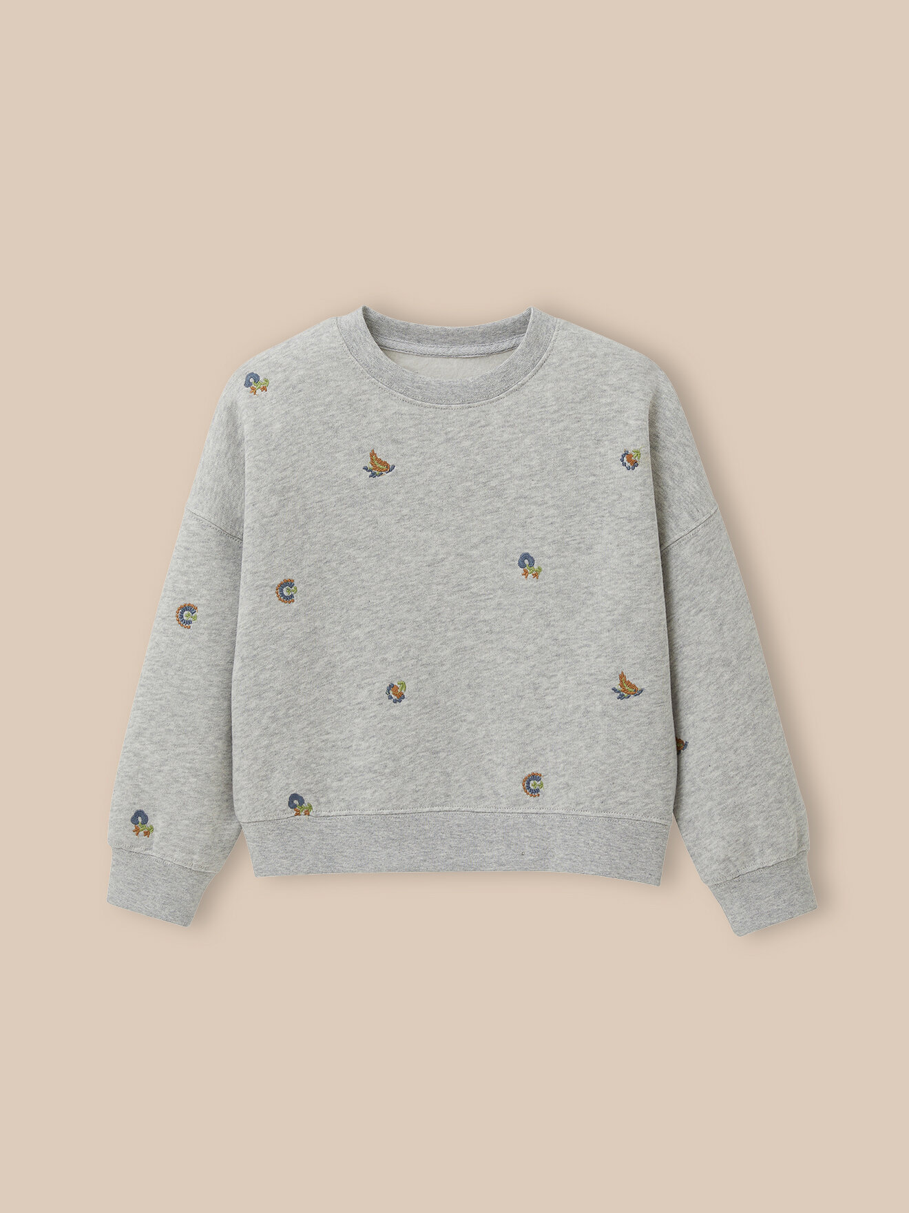 Embroidered organic cotton sweatshirt CYRILLUS Grey