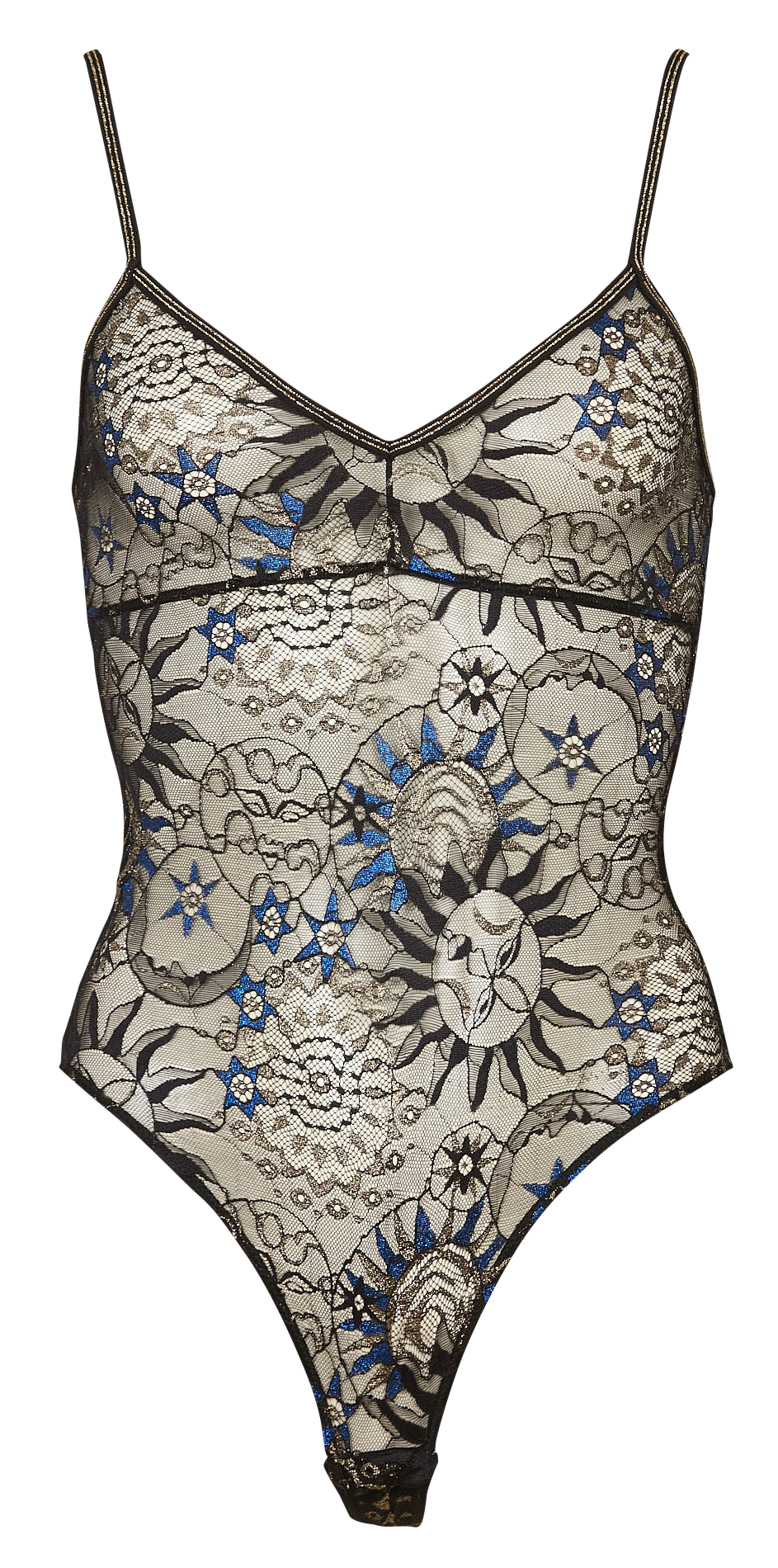 Fitted lace bodysuit LA NOUVELLE Black