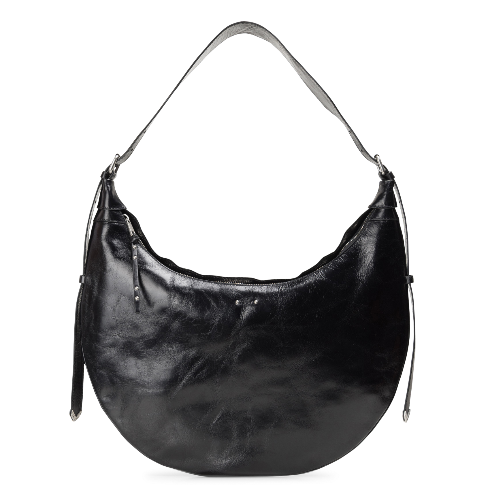 Half-moon leather bag IKKS Black