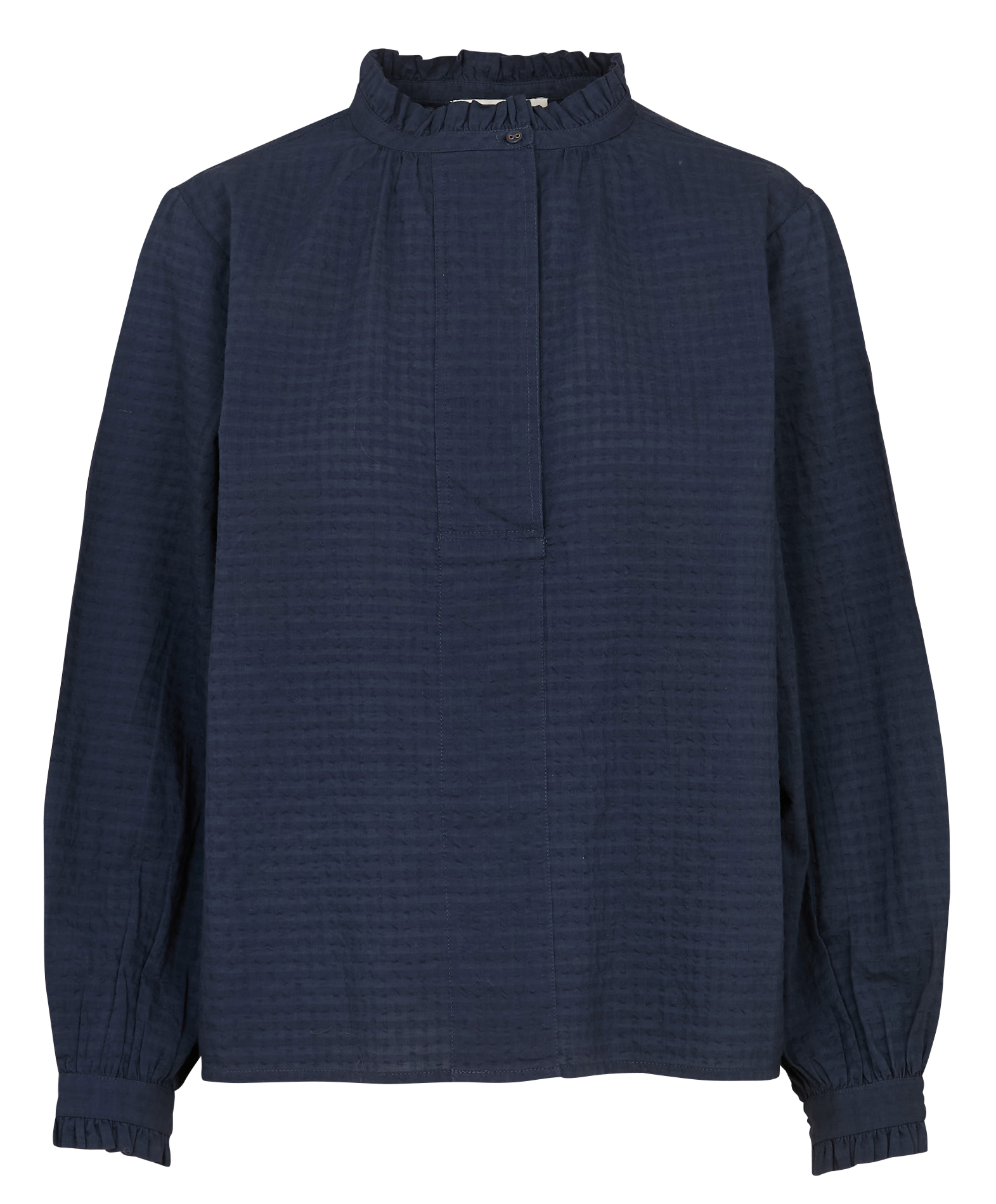 Oversize cotton round-neck blouse BELLEPIECE Blue