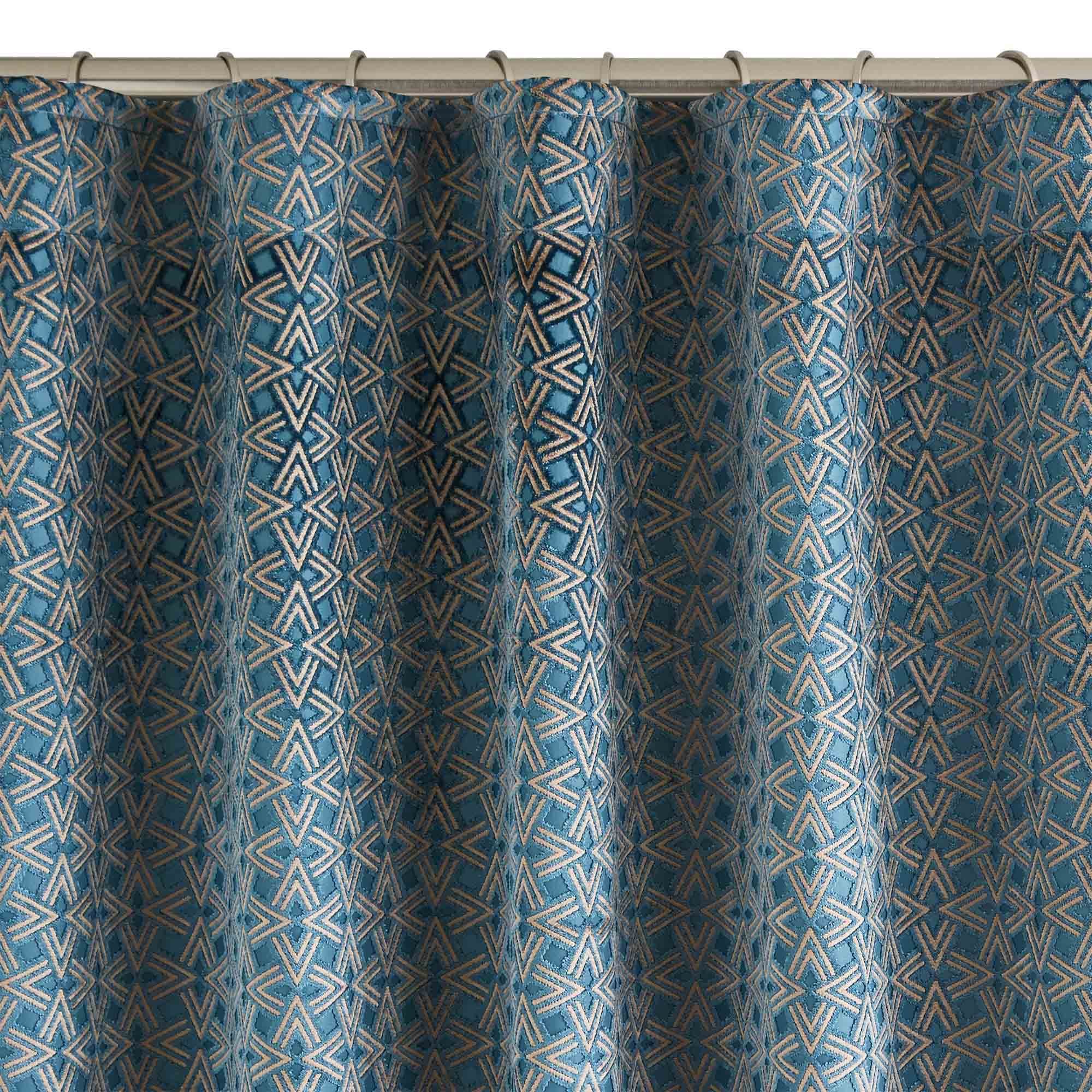 Pleated ribbon curtain MADURA Blue