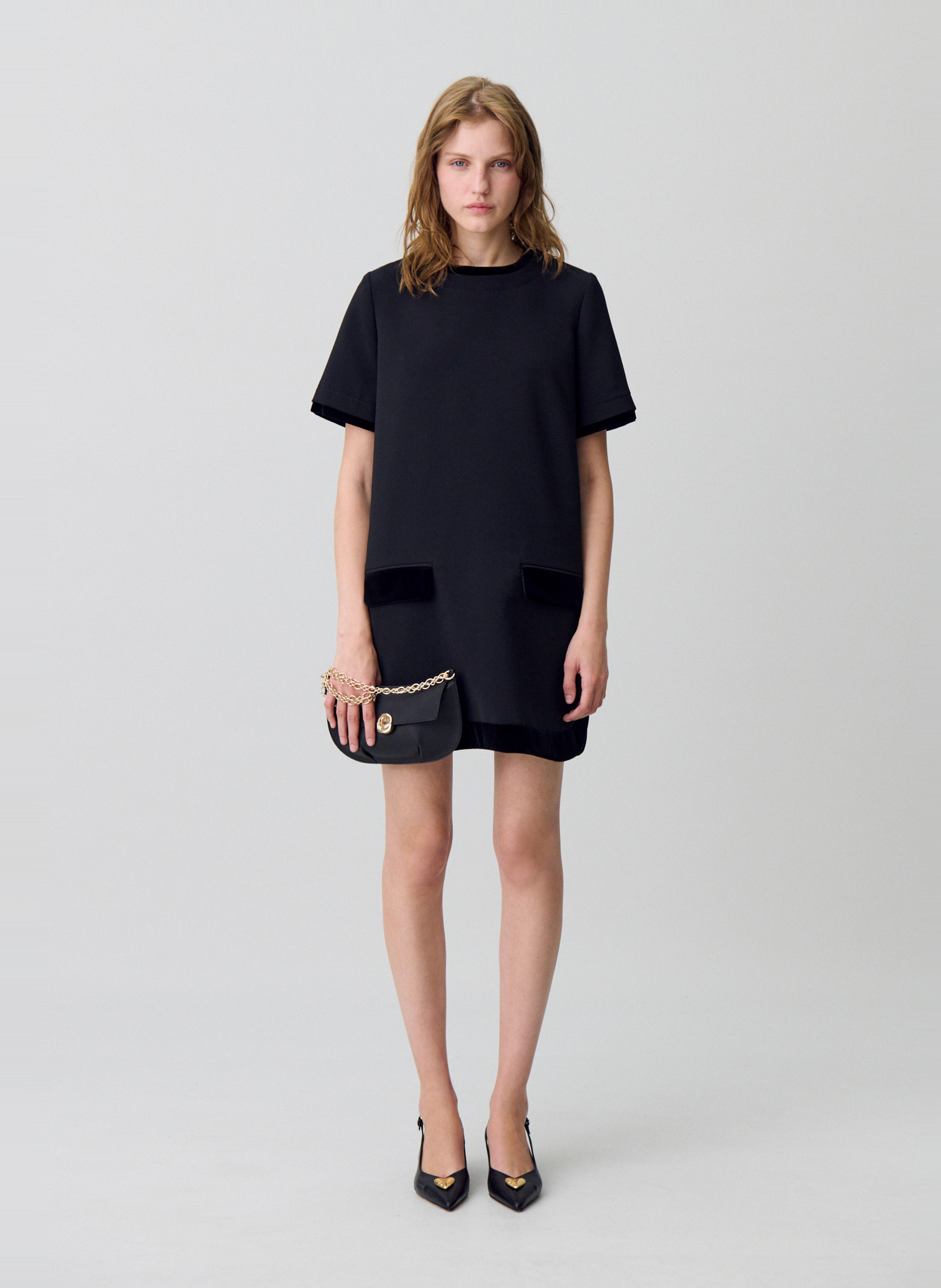 Robe courte col rond CLAUDIE PIERLOT Noir