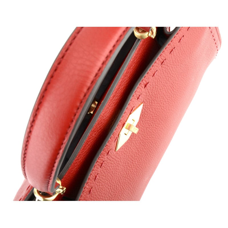 Handbag - cowhide leather POURCHET Red
