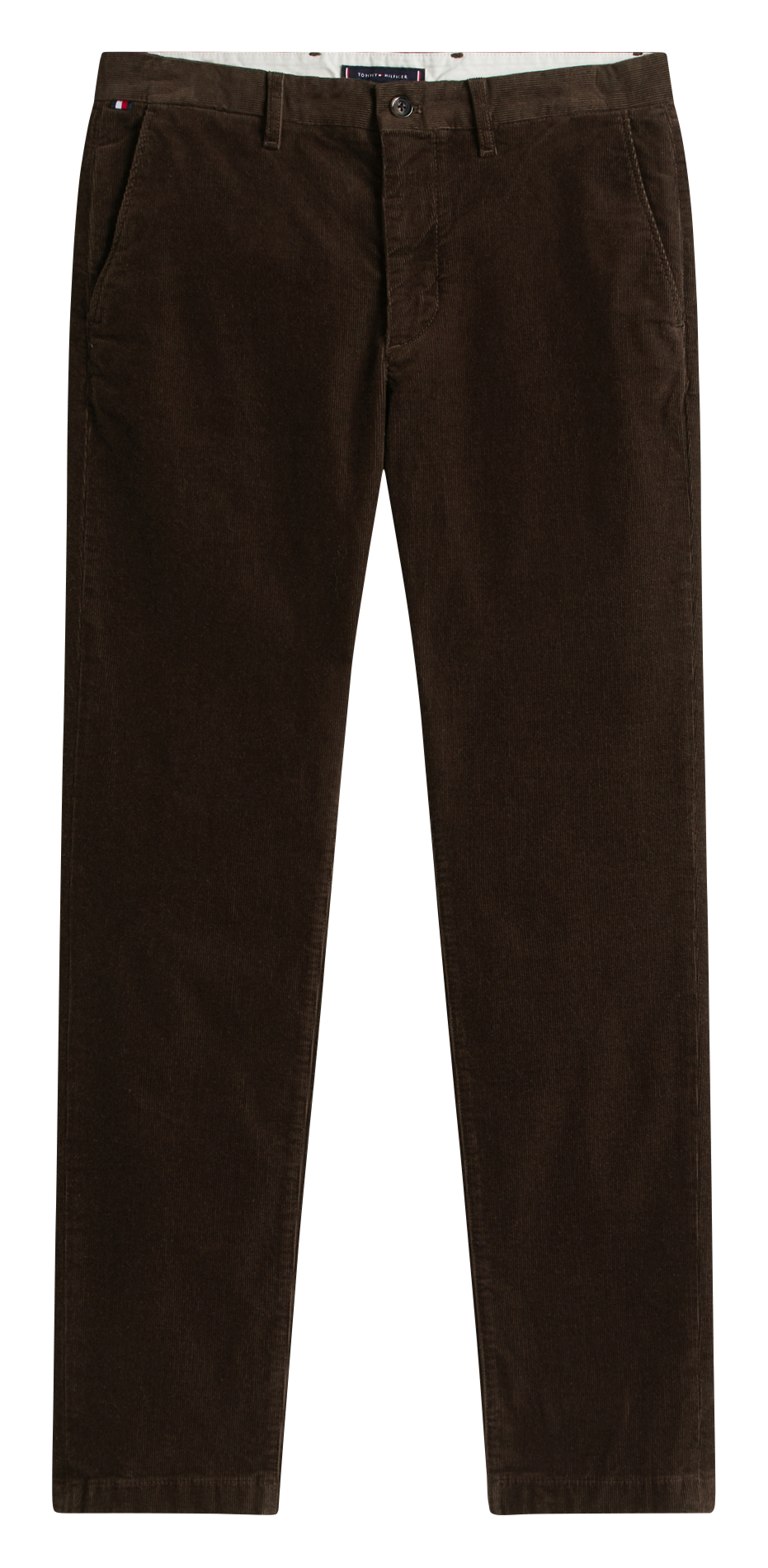 Solid straight velvet pants TOMMY HILFIGER Brown
