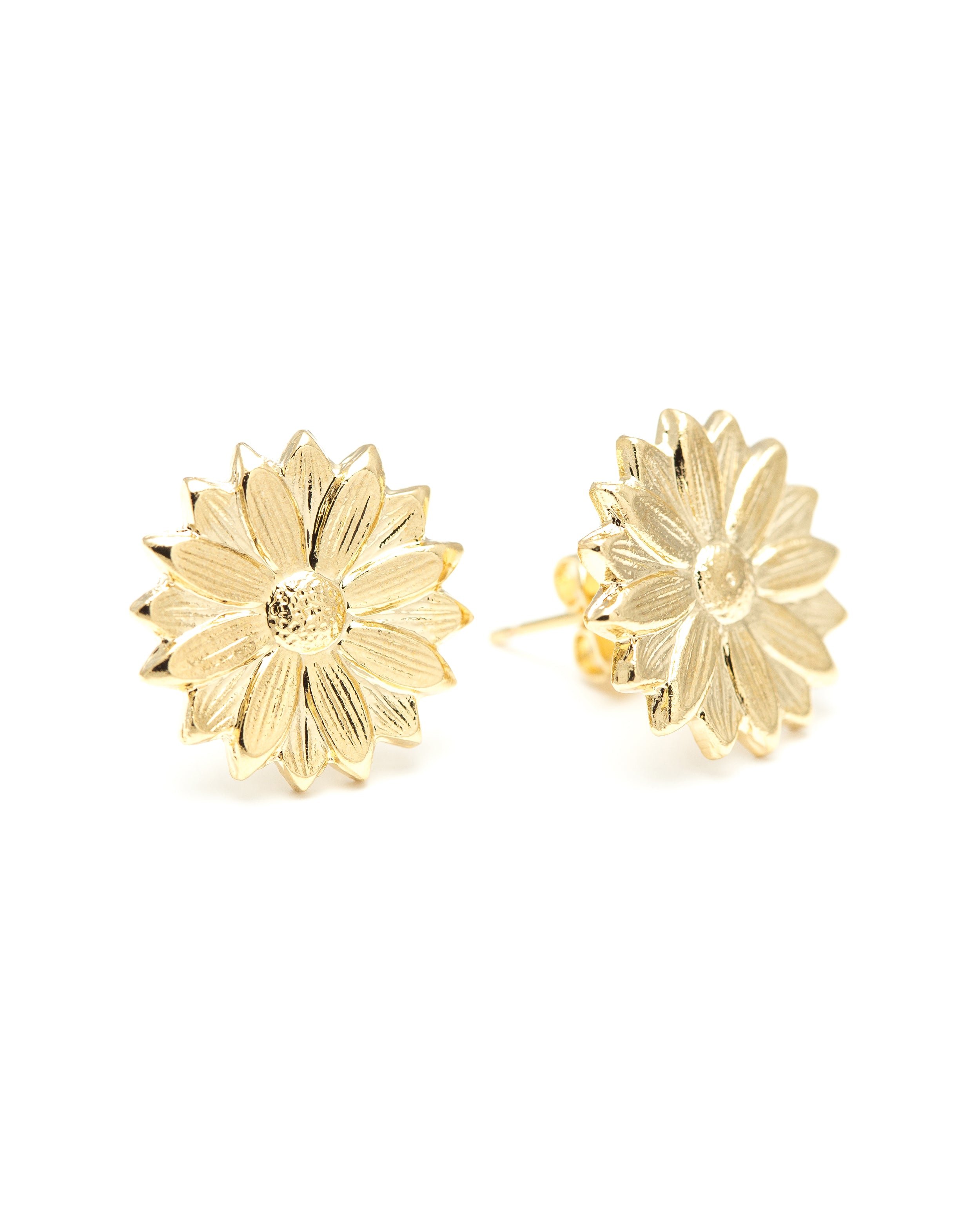 THÉIA - silver-plated flower stud earrings MONSIEUR SIMONE