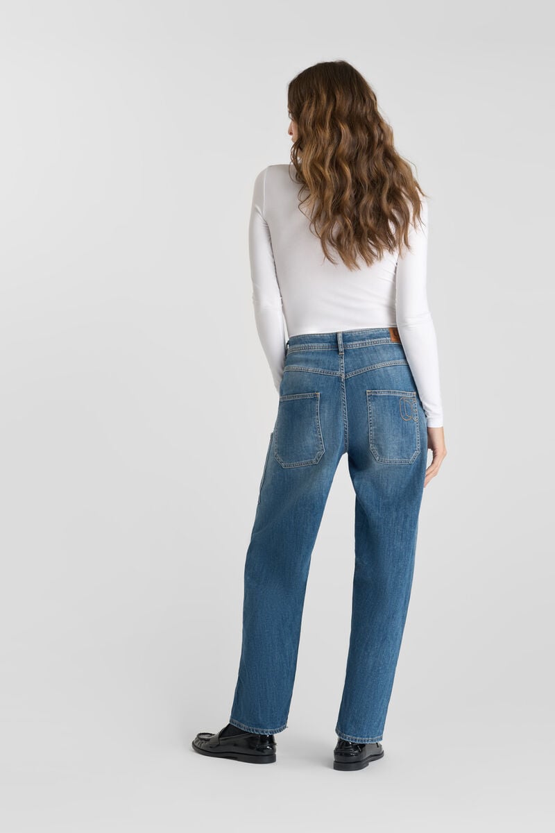 Loose jeans, wide leg, length 34 LE TEMPS DES CERISES Blue