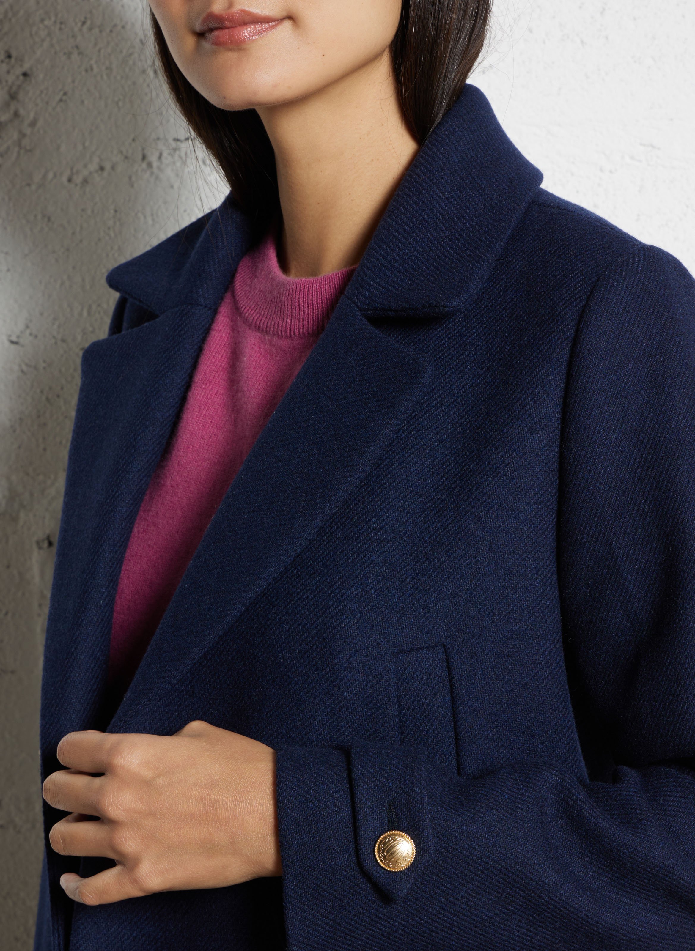 Oversized wool-blend coat with tailored collar I CODE Blue