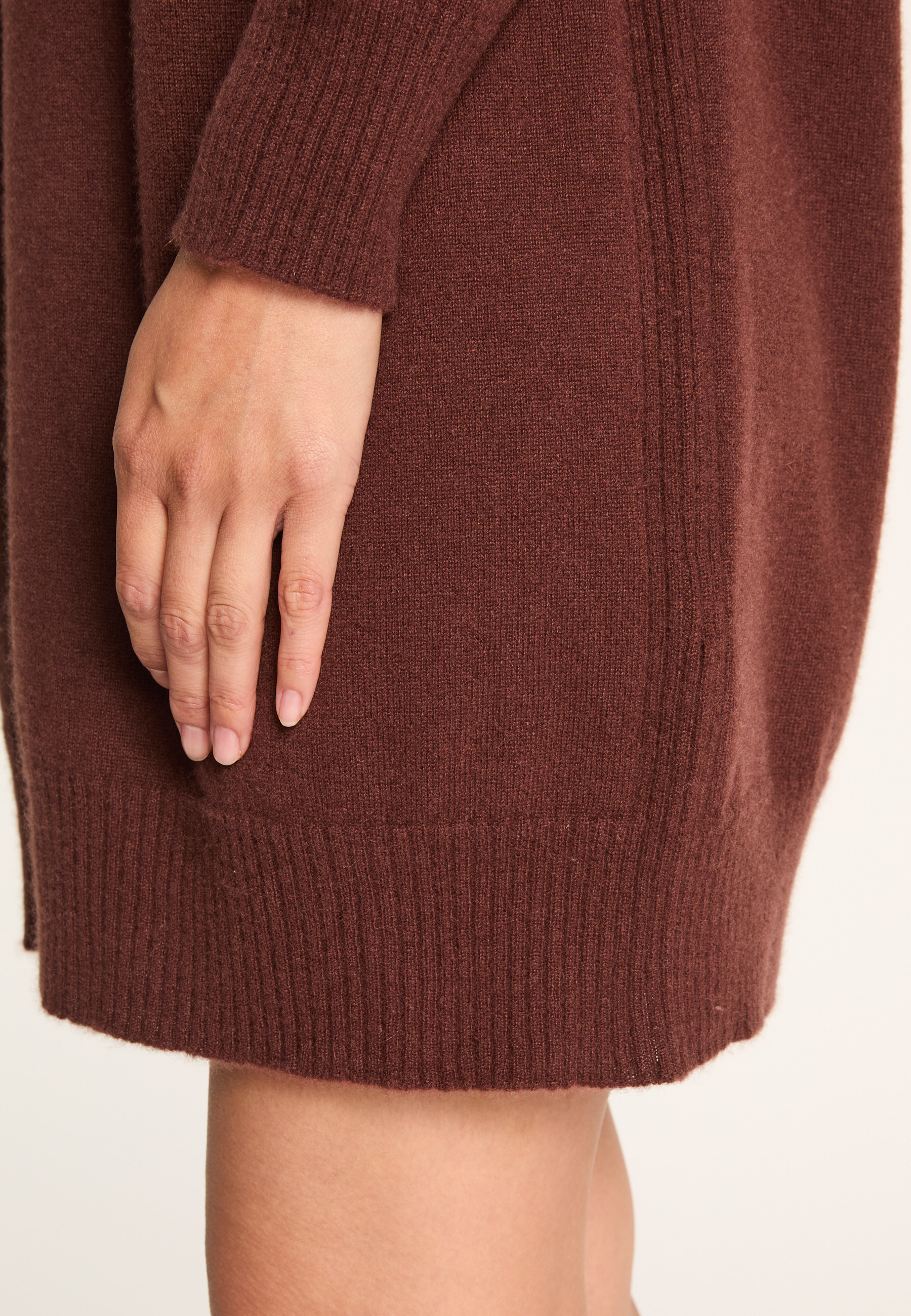 Cashmere V-neck dress MAISON MONTAGUT Brown