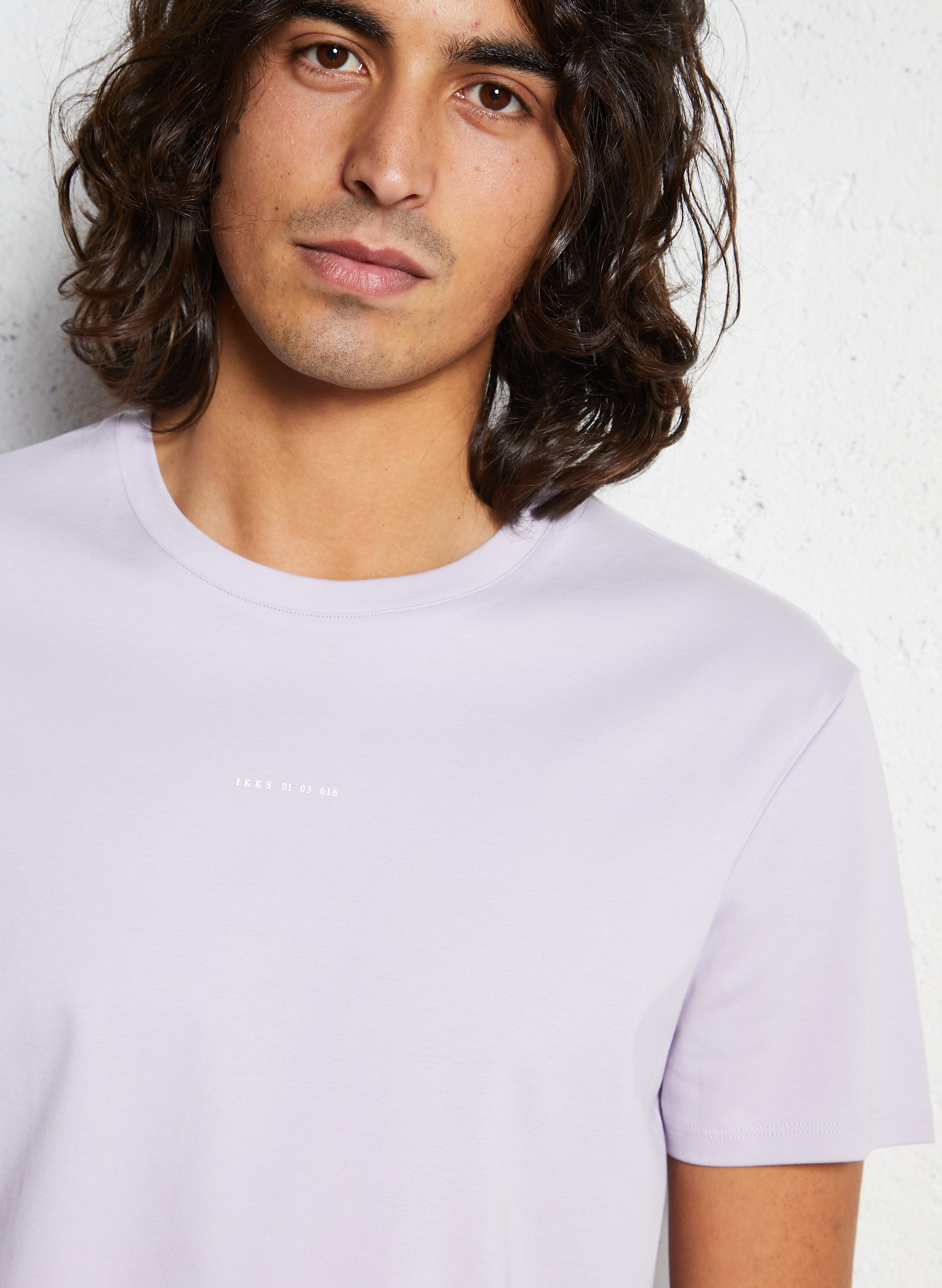 Baumwoll-Pullover mit Rundhalsausschnitt Violett