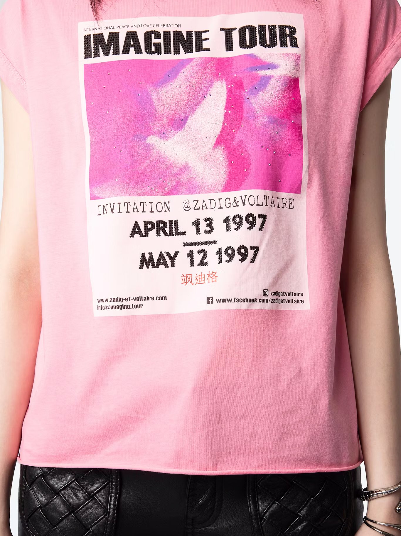 Tee-shirt imprimé en coton bio ZADIG&VOLTAIRE Rose