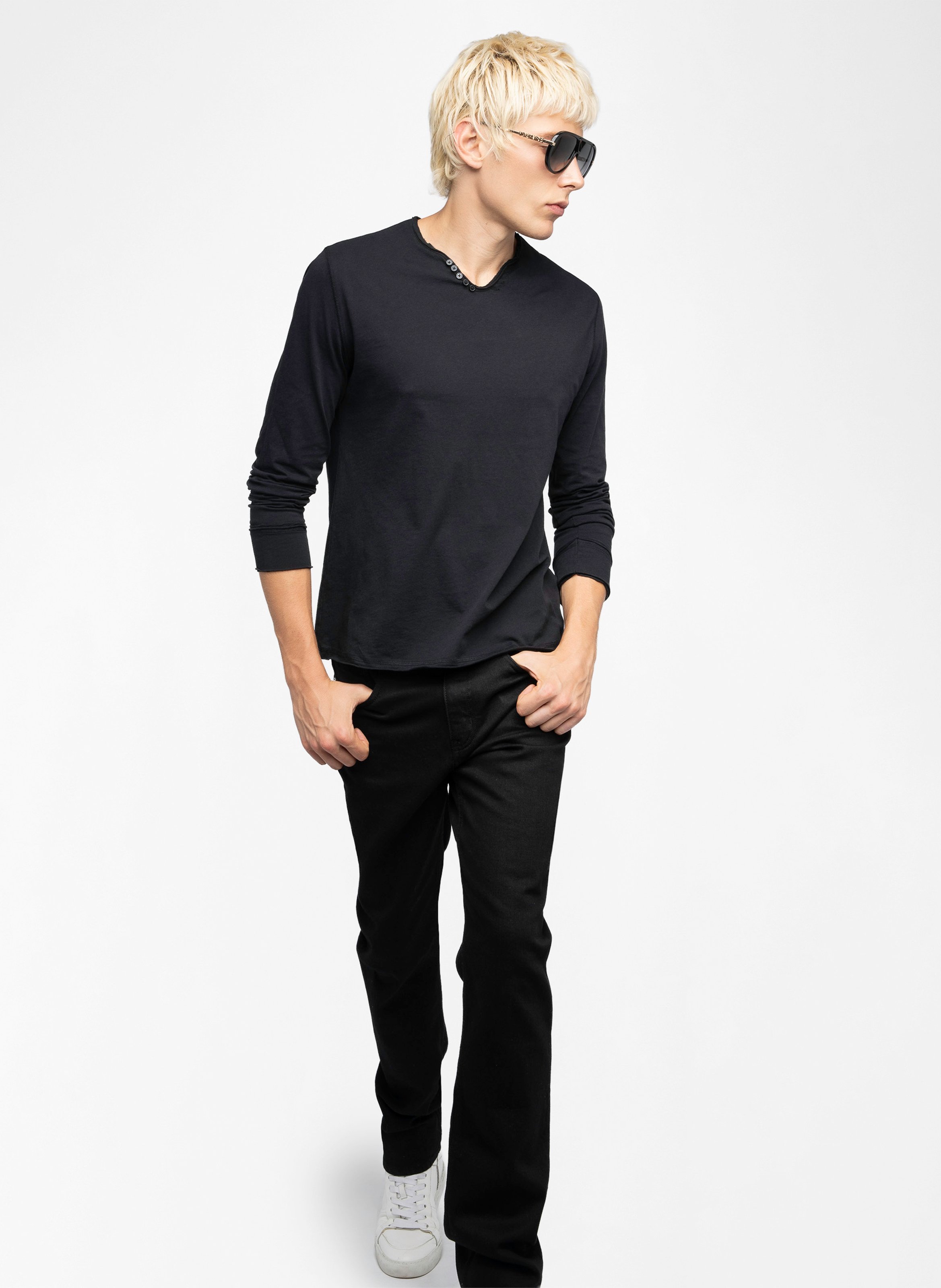 Tes-shirt droit en coton bio ZADIG&amp;VOLTAIRE Noir