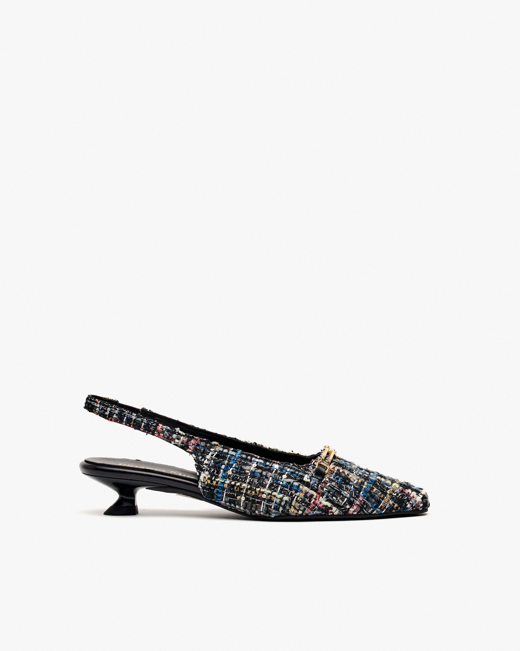 Heels in multicolored printed fabric PEDRO MIRALLES Multicolored