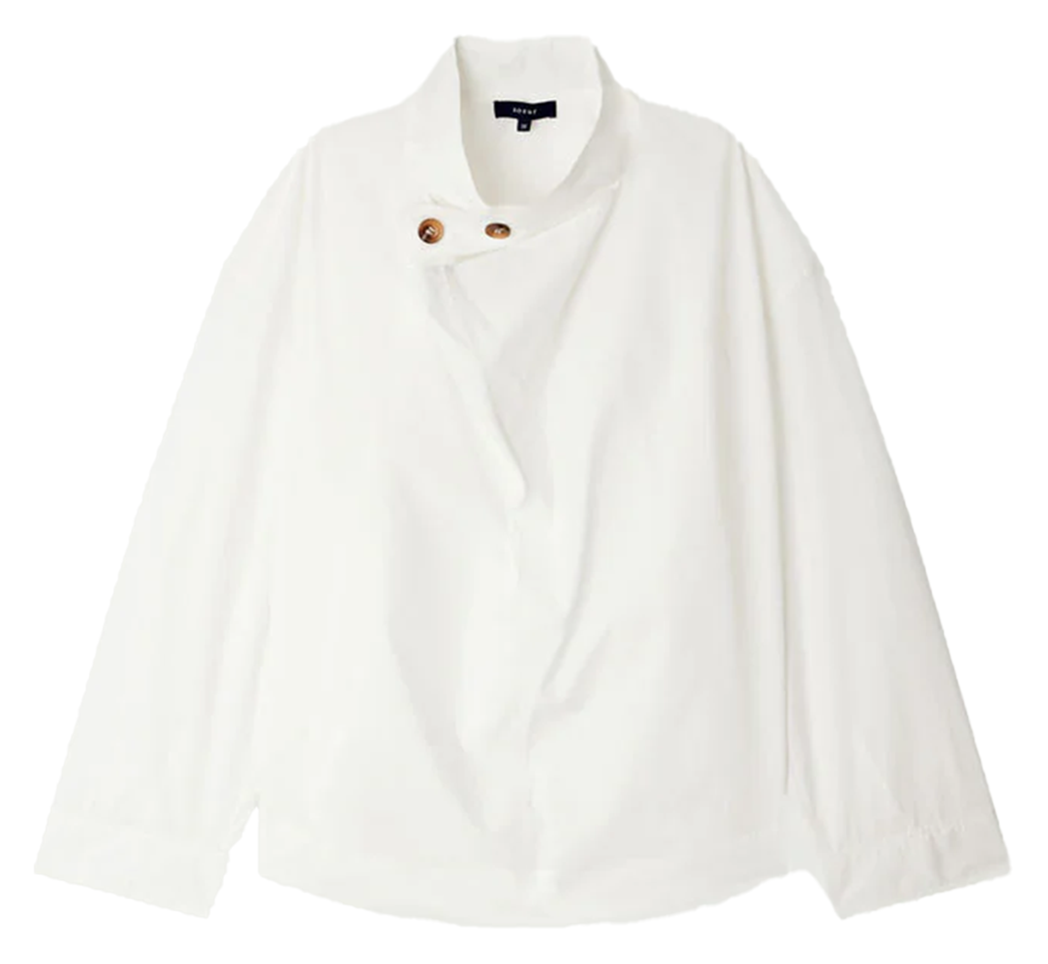 Wijdvallende blouse met opstaande kraag van biologisch katoen SOEUR Beige