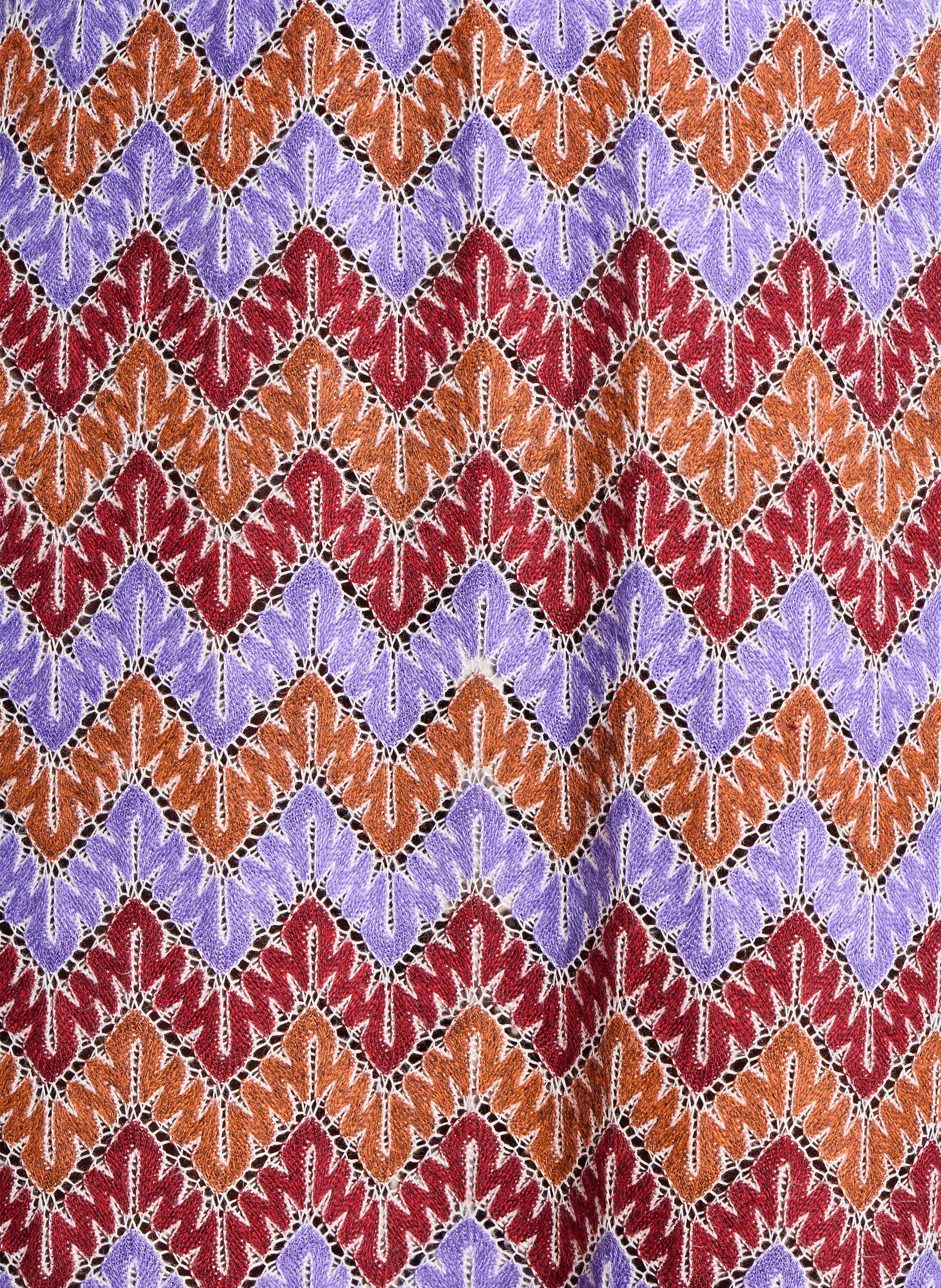 Langkleid mit Zickzack-Häkelmuster LA FEE MARABOUTEE Violett