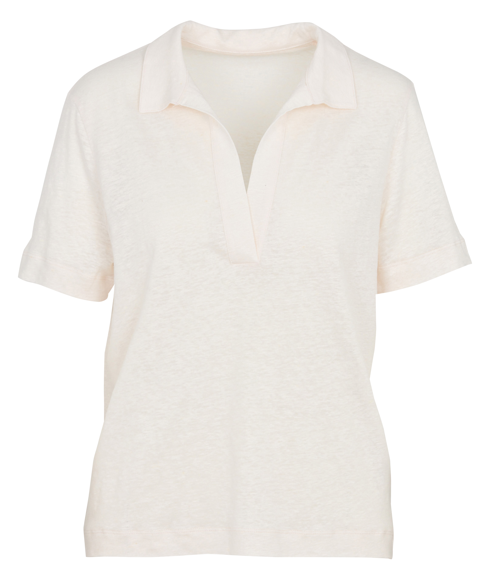 Polo manches courtes en lin mélangé MAJESTIC FILATURES Beige