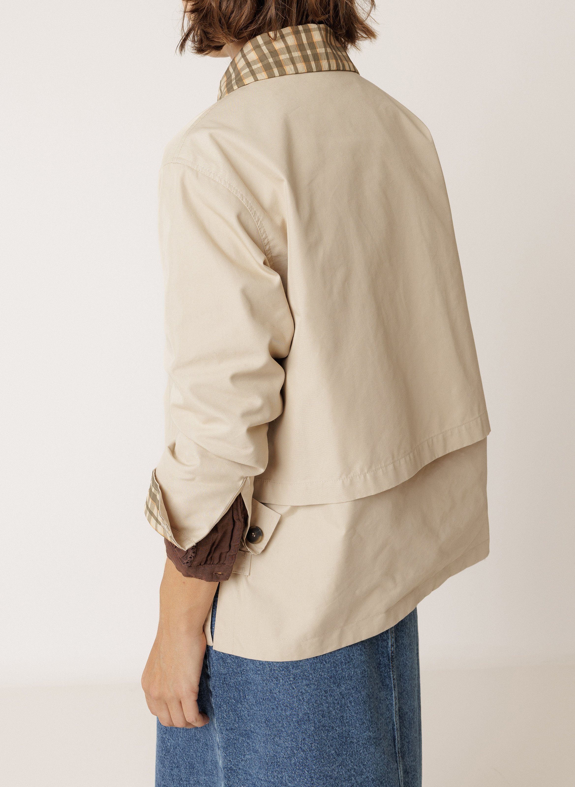 Gerade geschnittene Jacke mit Knopfverschluss aus Baumwollmischung INDI & COLD Beige