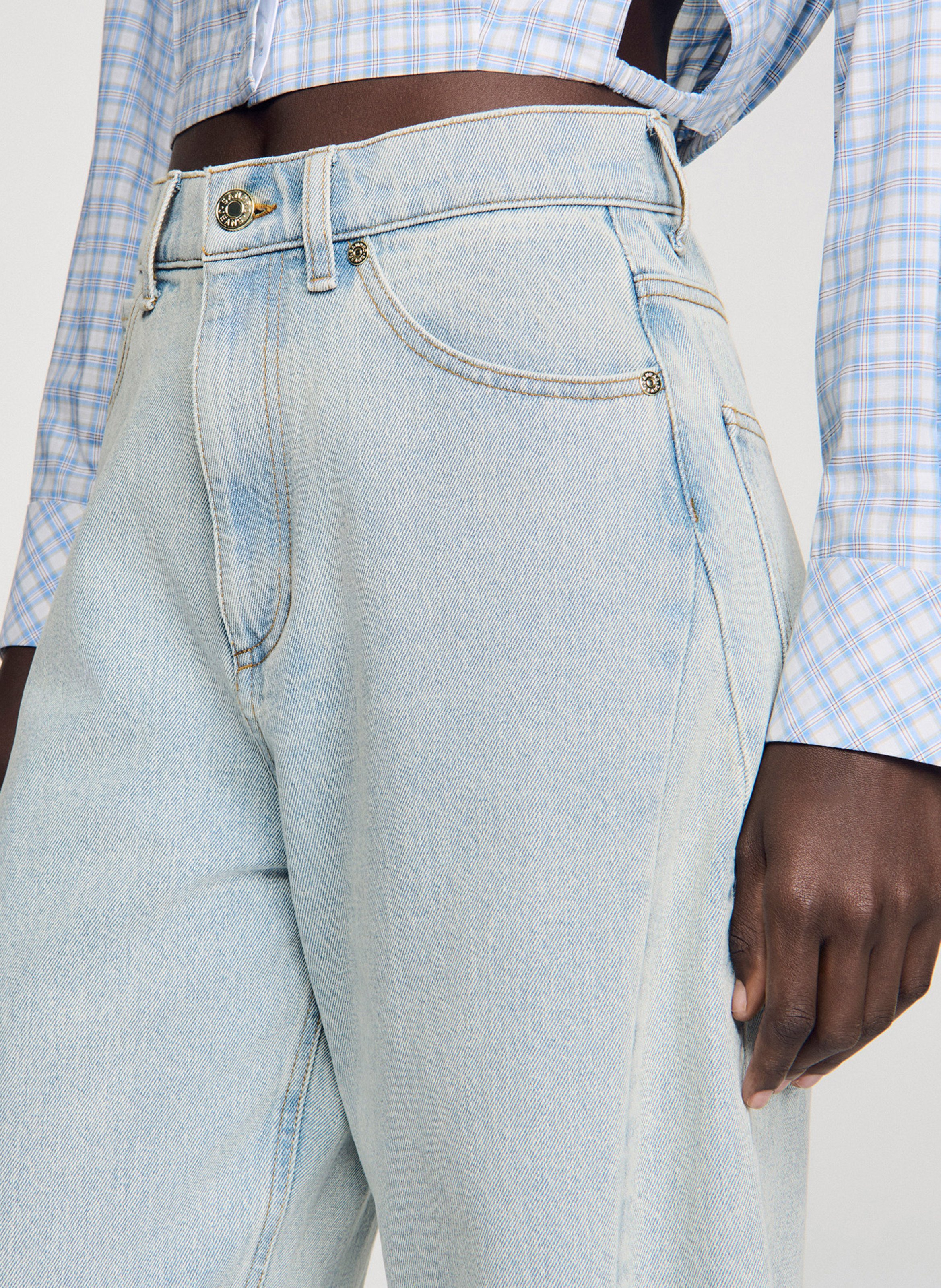 Wijde jeans met verwassen effect SANDRO Blauw