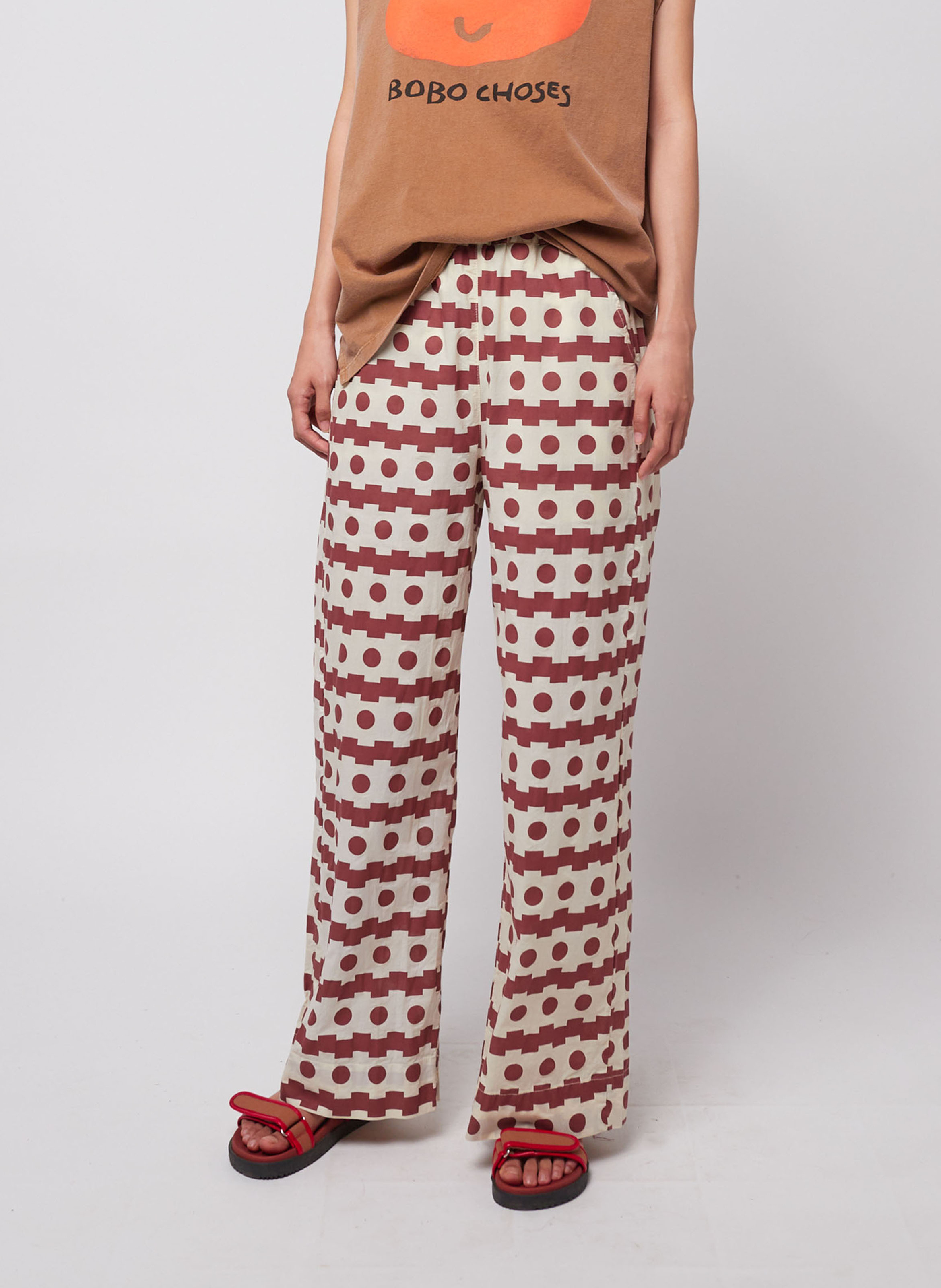 Rechte broek van biokatoen BOBO CHOSES Bruin