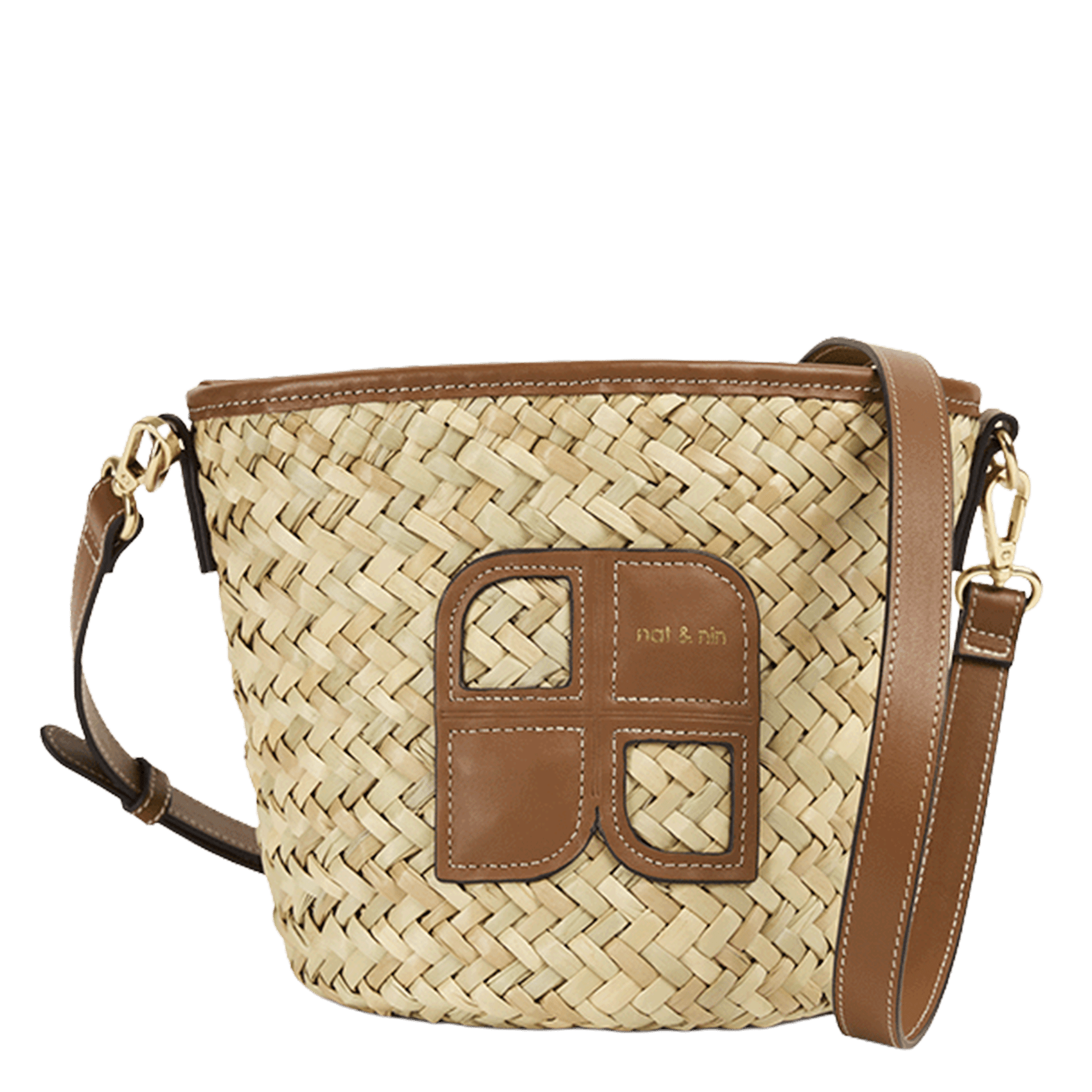 Buideltas van raffia NAT & NIN Bruin
