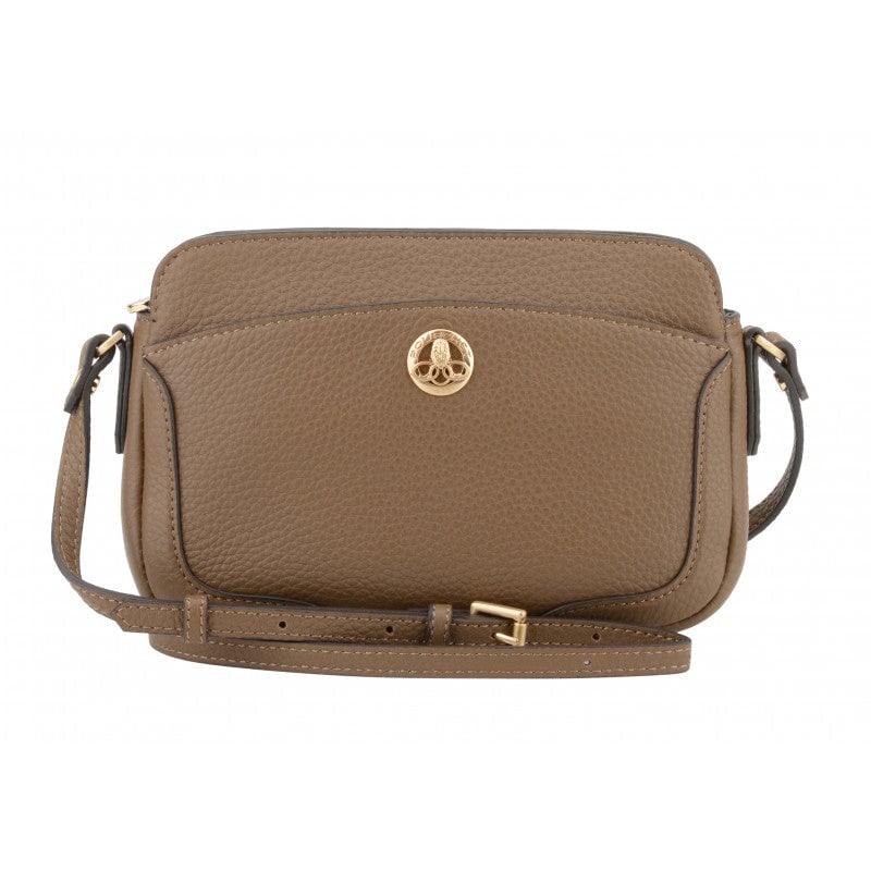 Crossbody bag in cowhide leather IMAGE Taupe