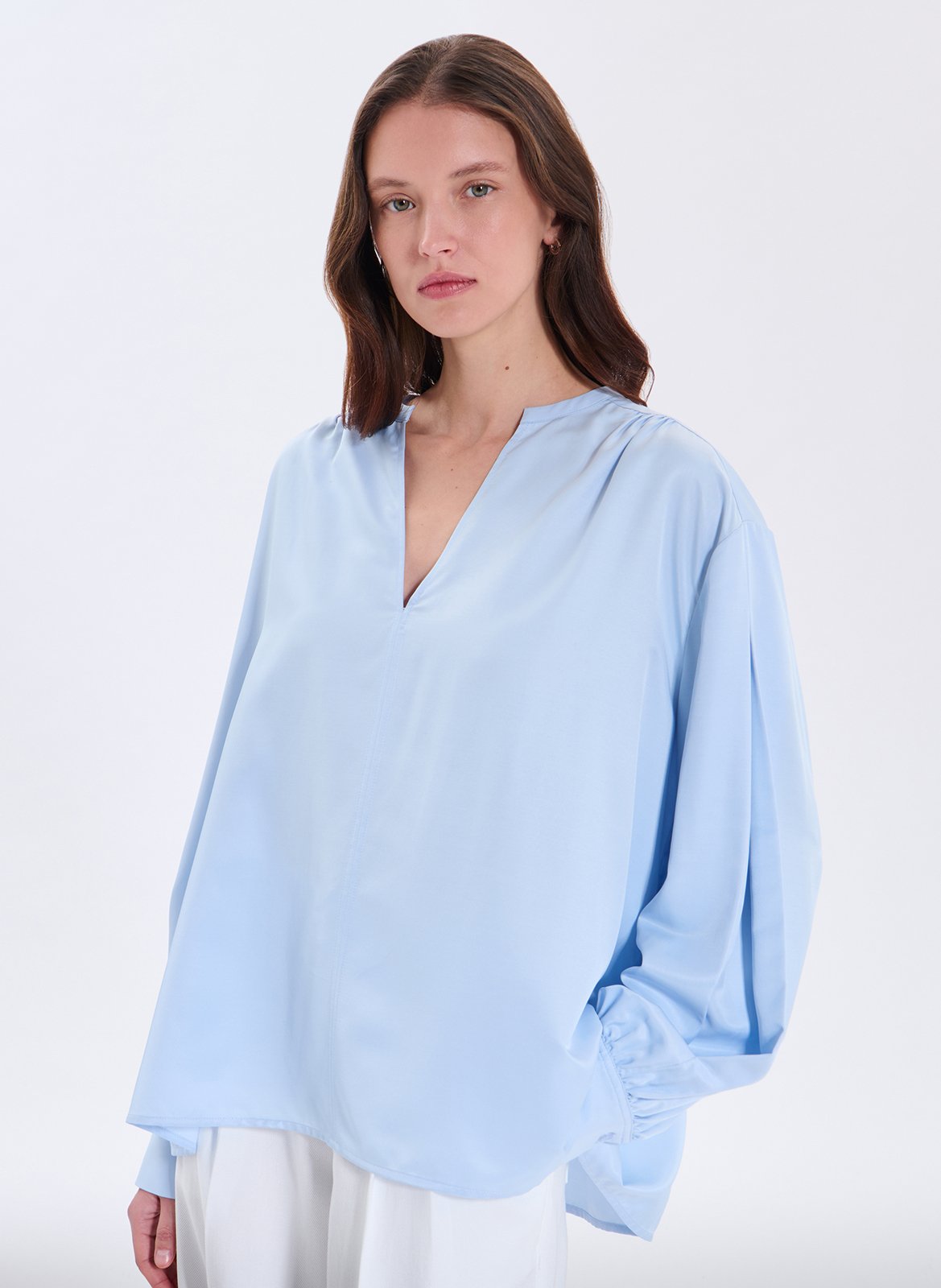 Top droit col V ZAPA Bleu