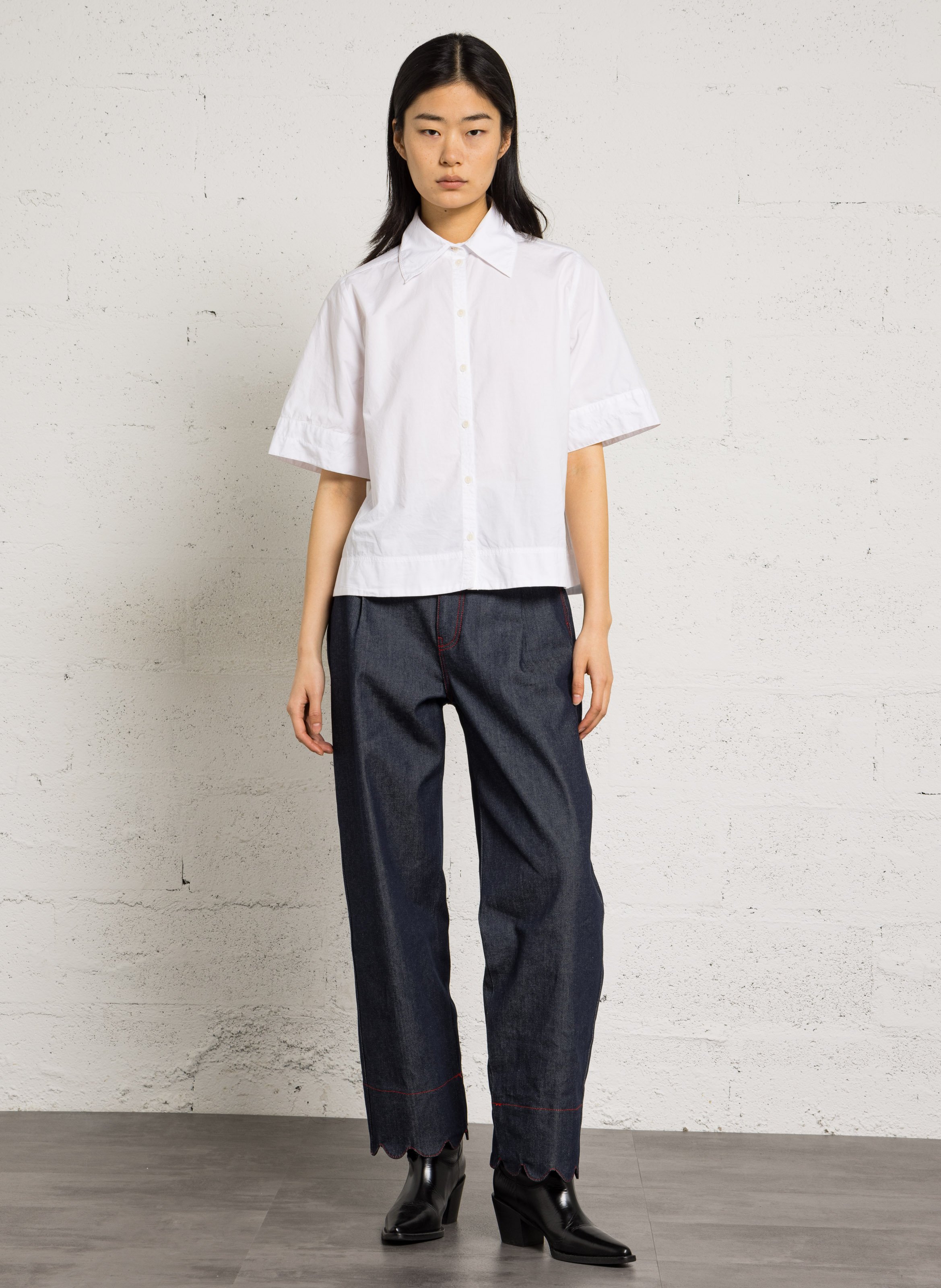 Oversize-Bluse aus Bio-Baumwolle mit klassischem Kragen RUE DE TOKYO Weiss